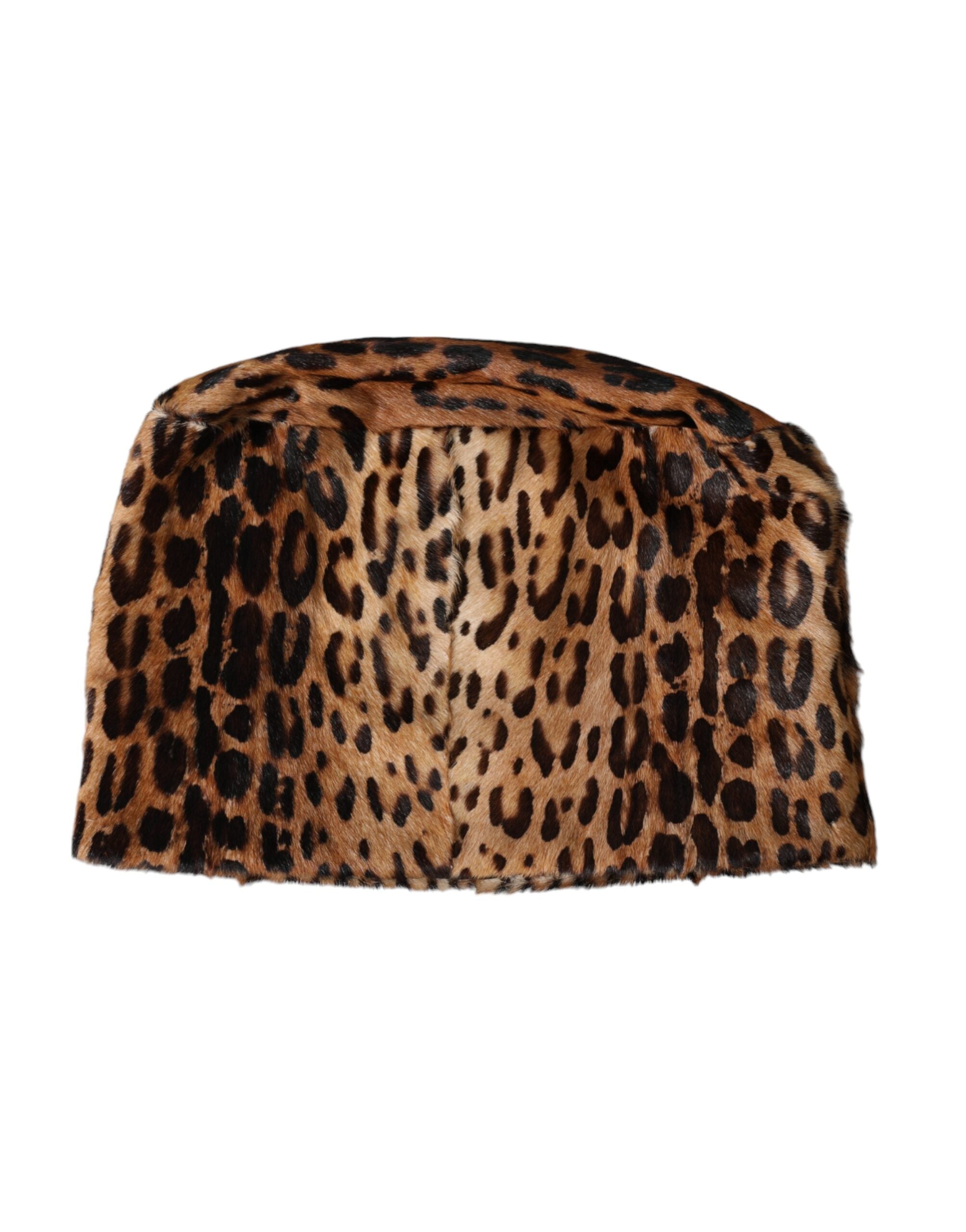 Dámský klobouk z hnědé leopardí kožešiny