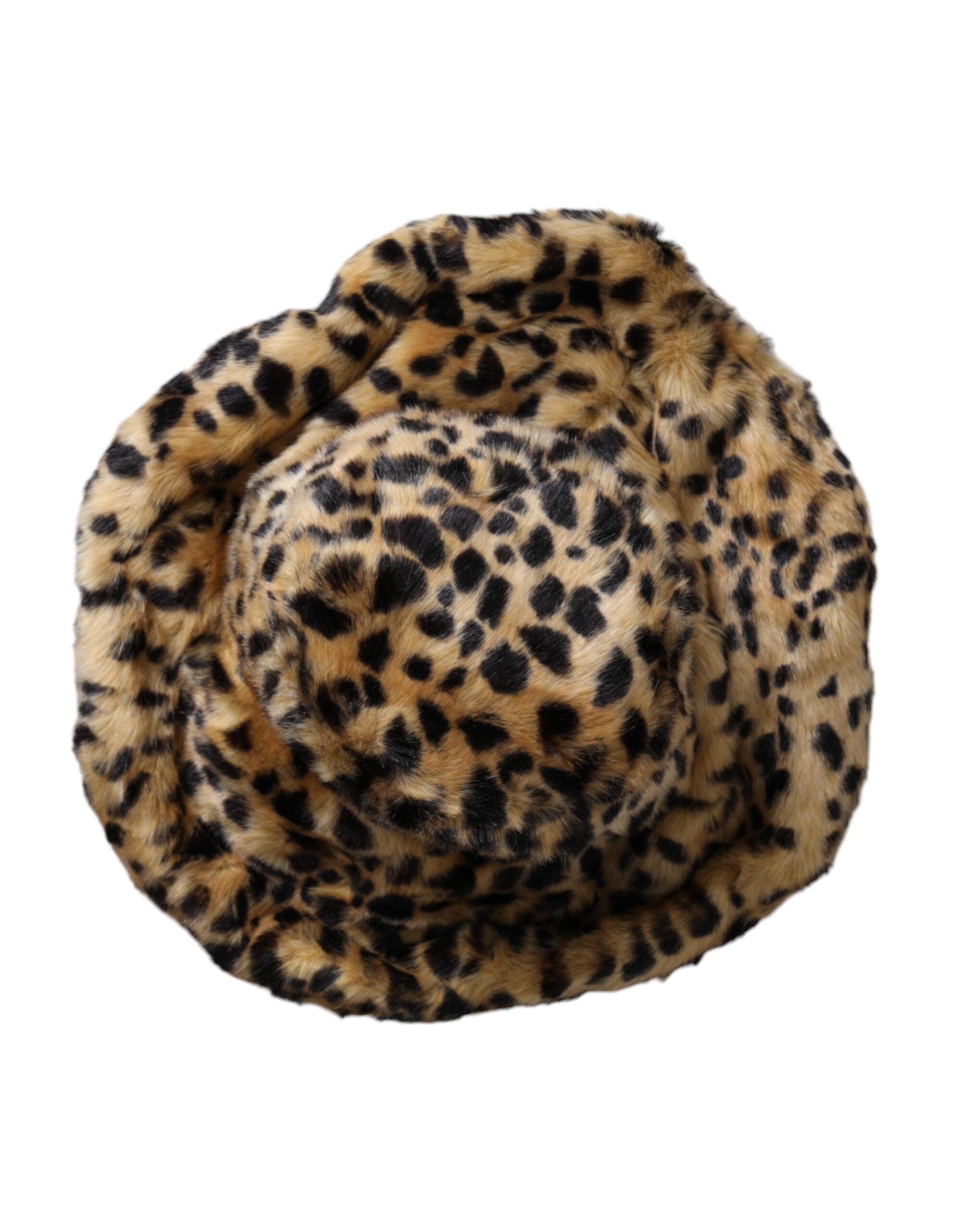 Dámský klobouk z hnědé leopardí kožešiny