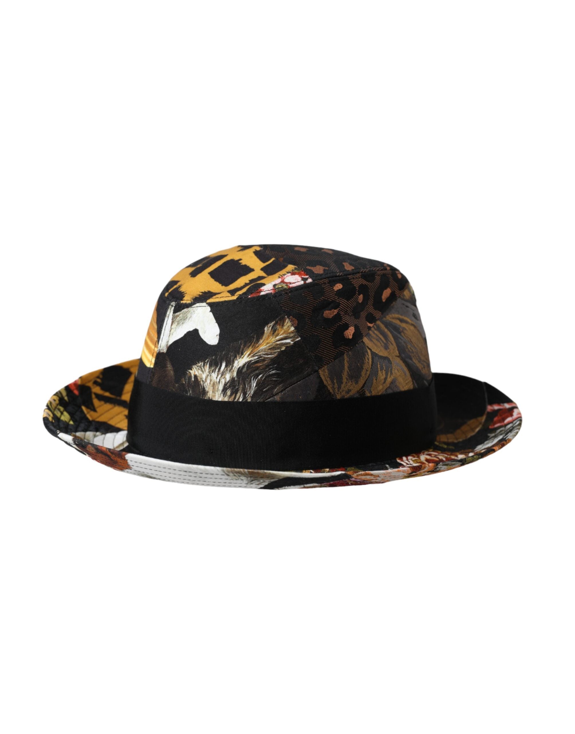 Dámský klobouk Fedora s širokým okrajem, vícebarevný, patchwork