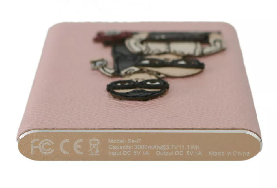 Nabíječka USB růžová kožená #DGFAMILY powerbanka