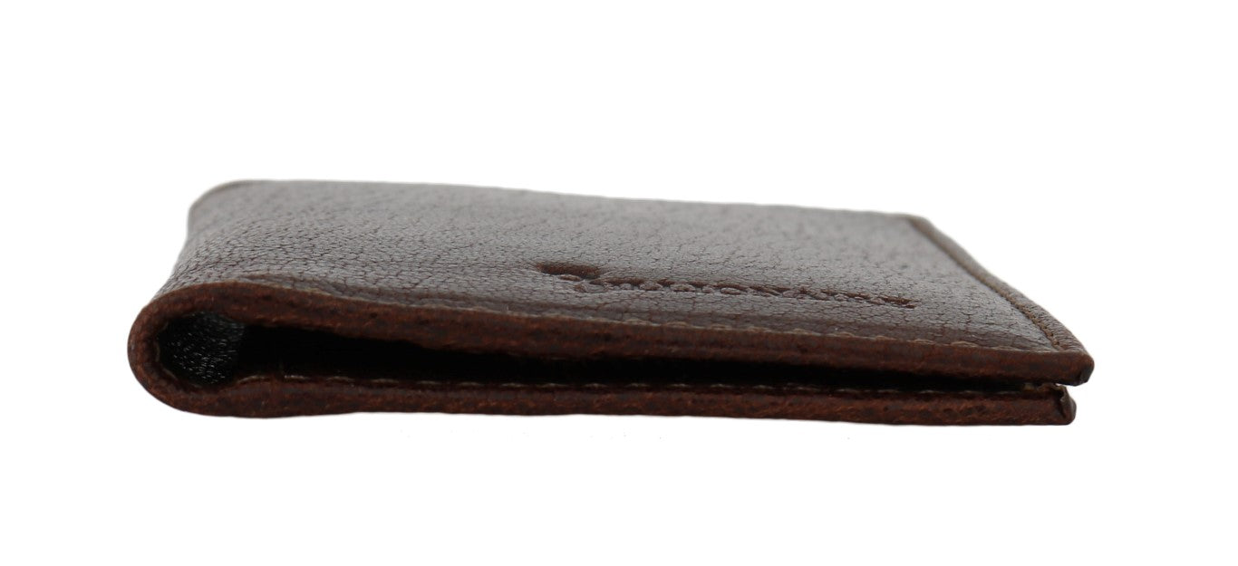 Hnědá kožená peněženka s dvojitým skládáním