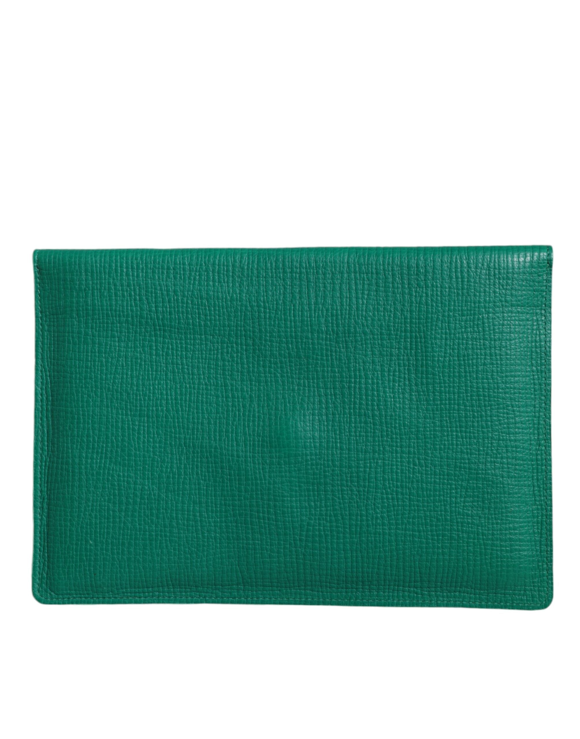 Zelená kožená kabelka, psaníčko, mini kabelka, pouzdro na tablet