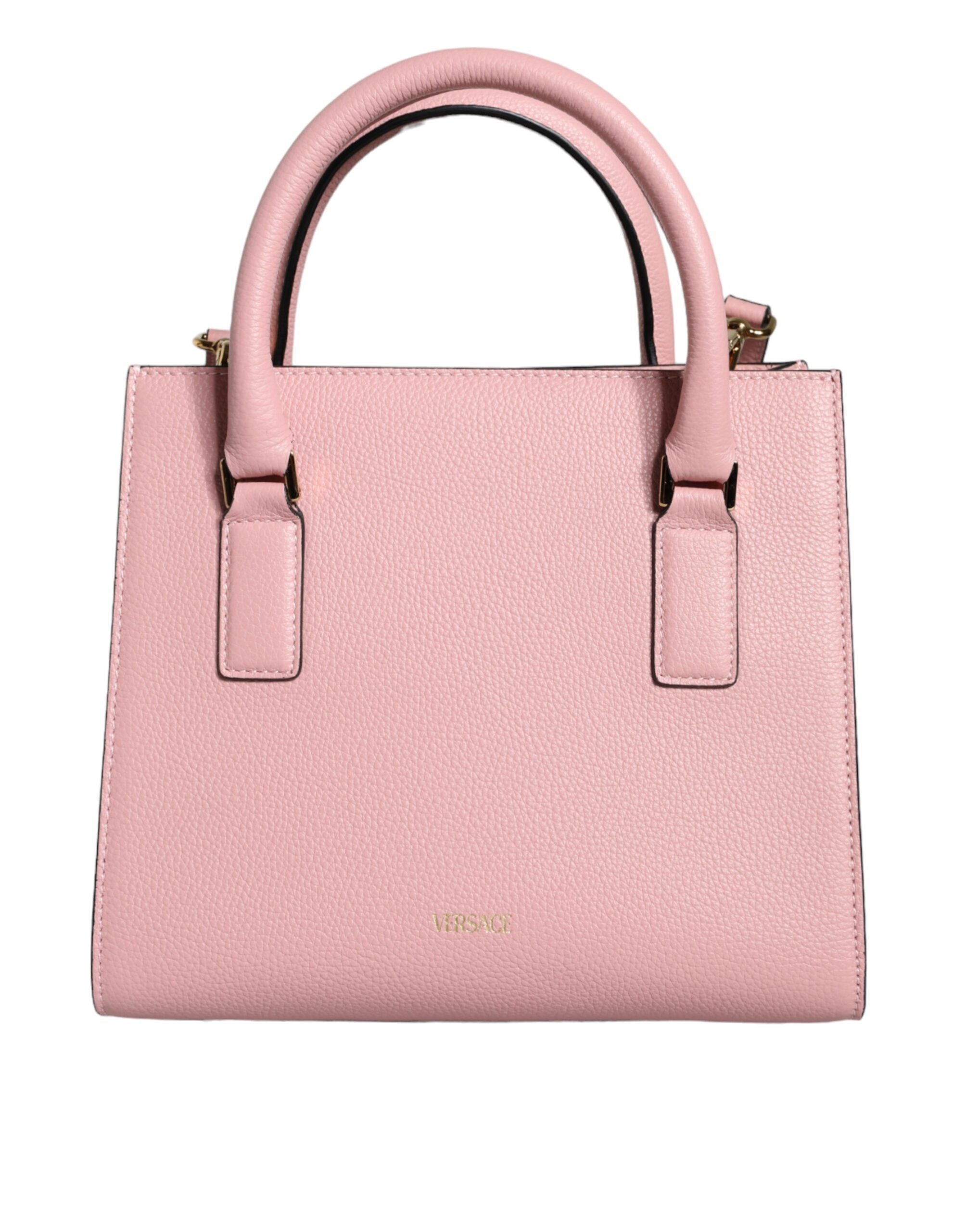Růžová malá kabelka crossbody z telecí kůže s horním uchem