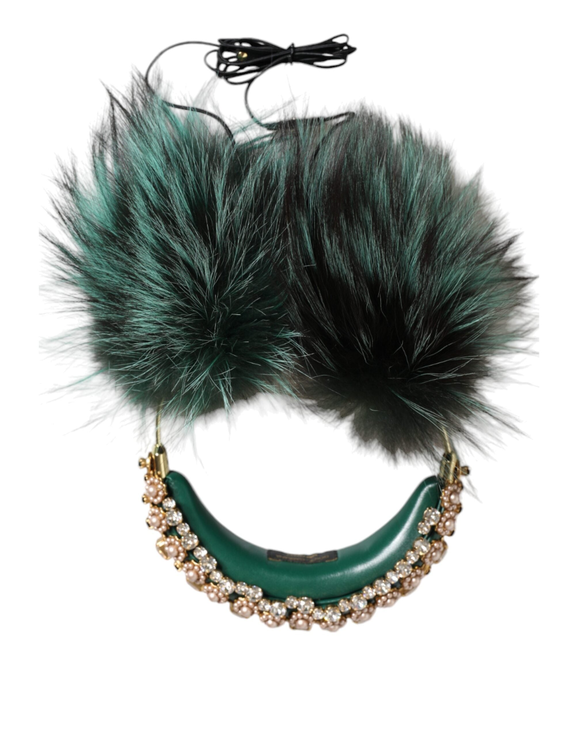 Sluchátka s mikrofonem Green Gold Crystal Fur Audio AUX