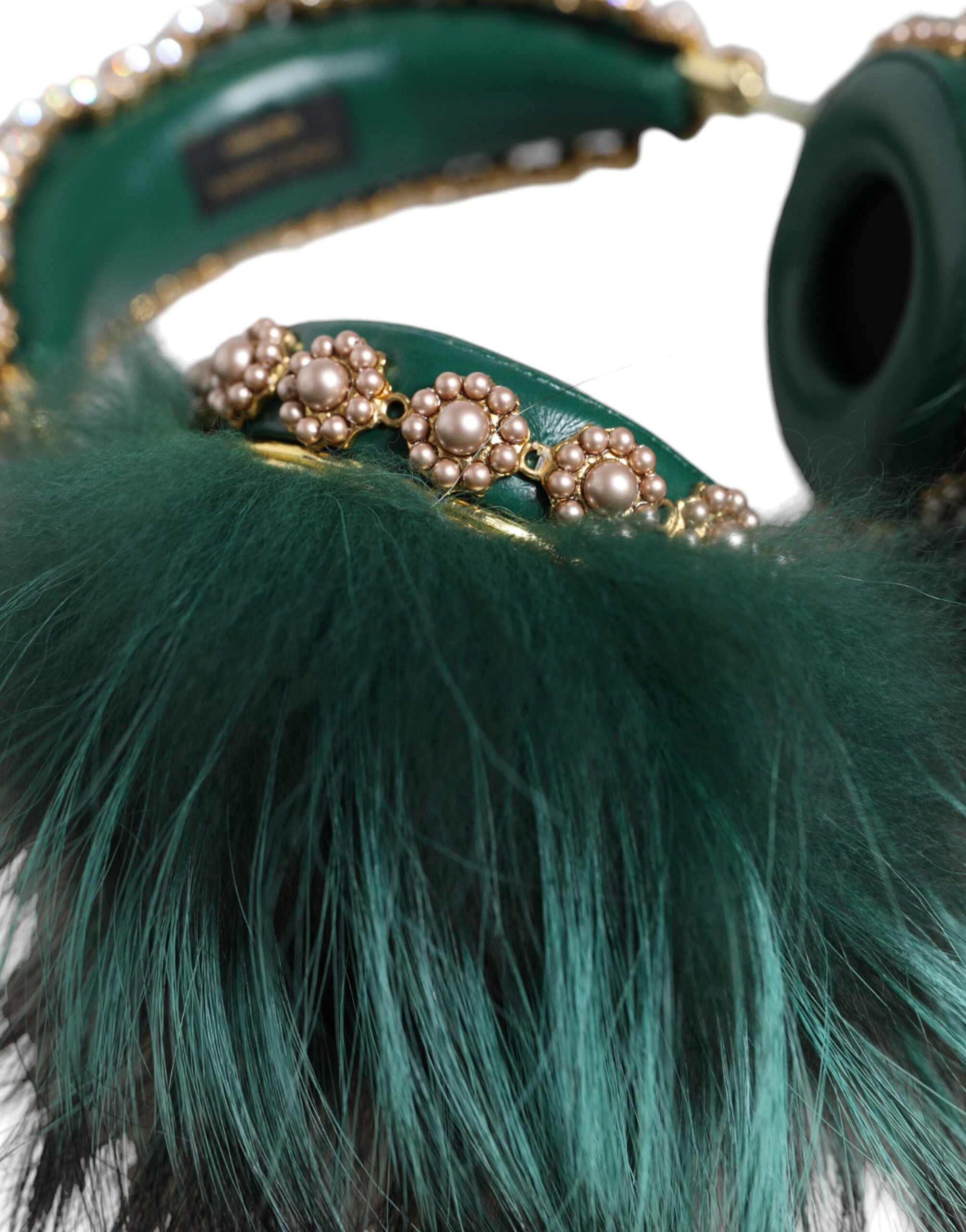 Sluchátka s mikrofonem Green Gold Crystal Fur Audio AUX