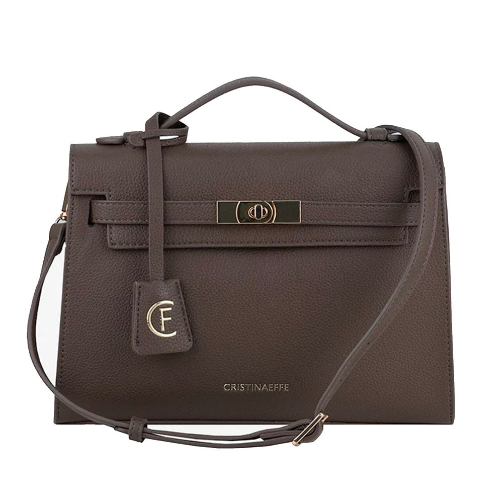 Dámská crossbody kabelka z umělé kůže šedé barvy
