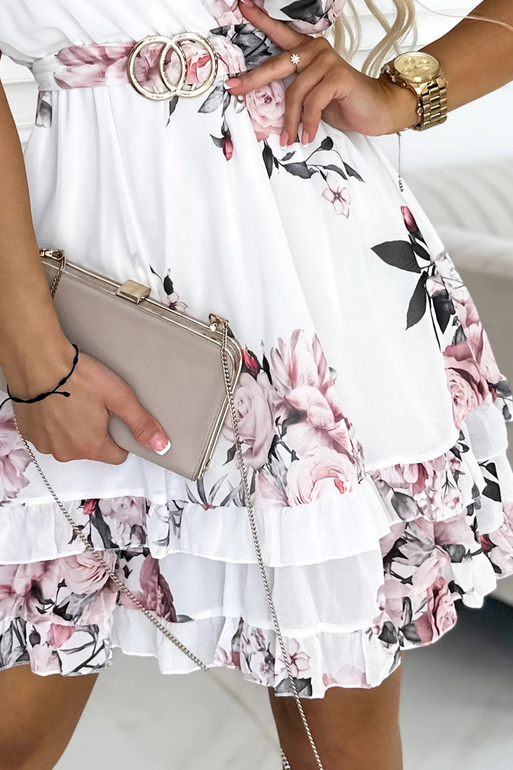 PATRIZIA Floral Wrap Dress with Belt