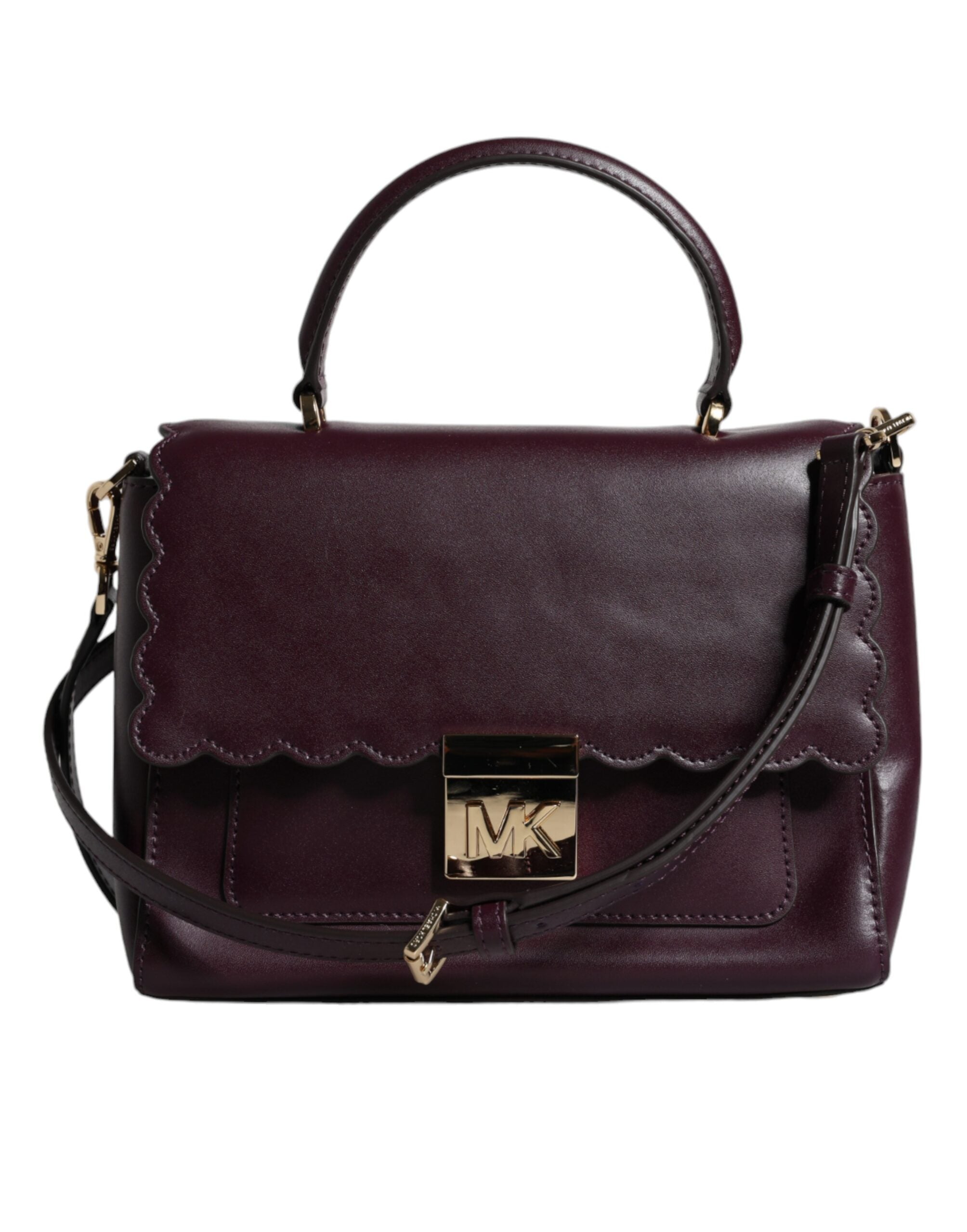 Fialová kožená crossbody kabelka MINDY s logem