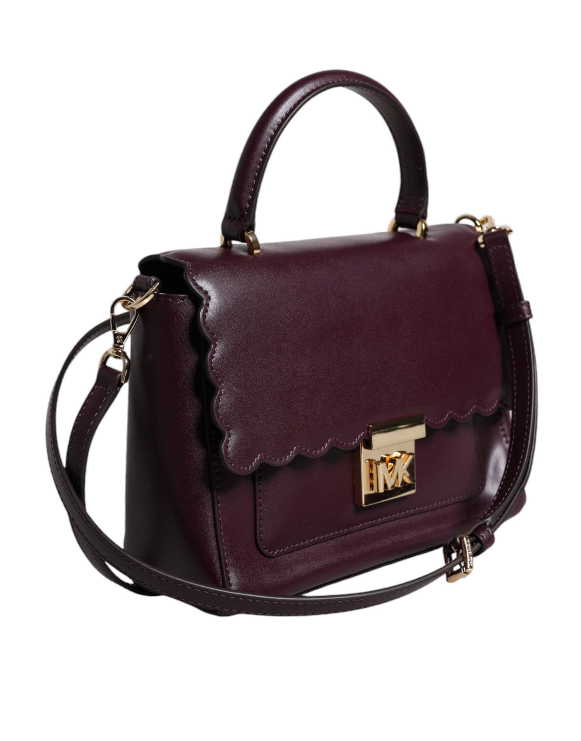 Fialová kožená crossbody kabelka MINDY s logem