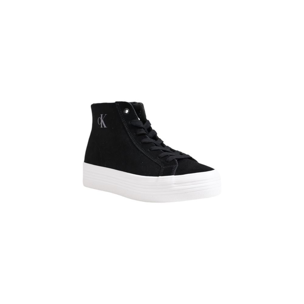 Black Suede Leather Platform Sneakers