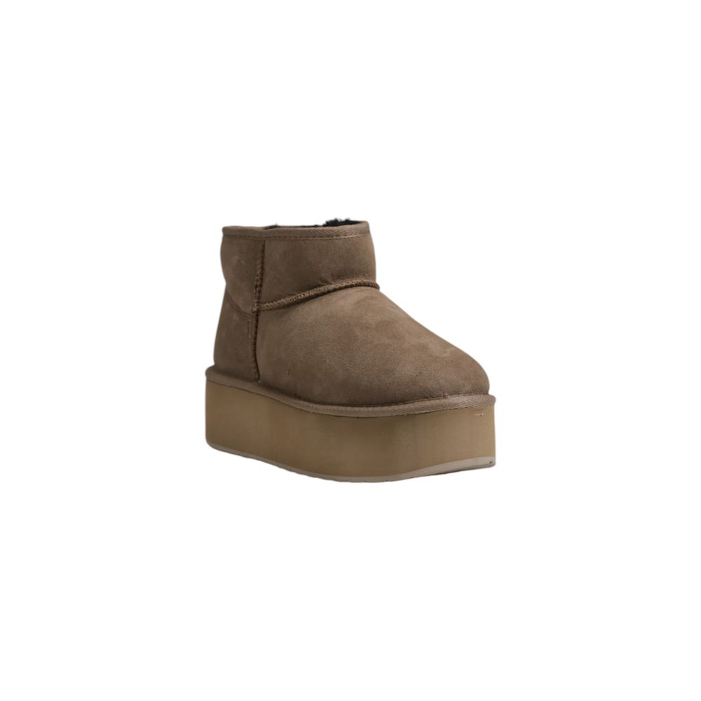 Beige Leather Ankle