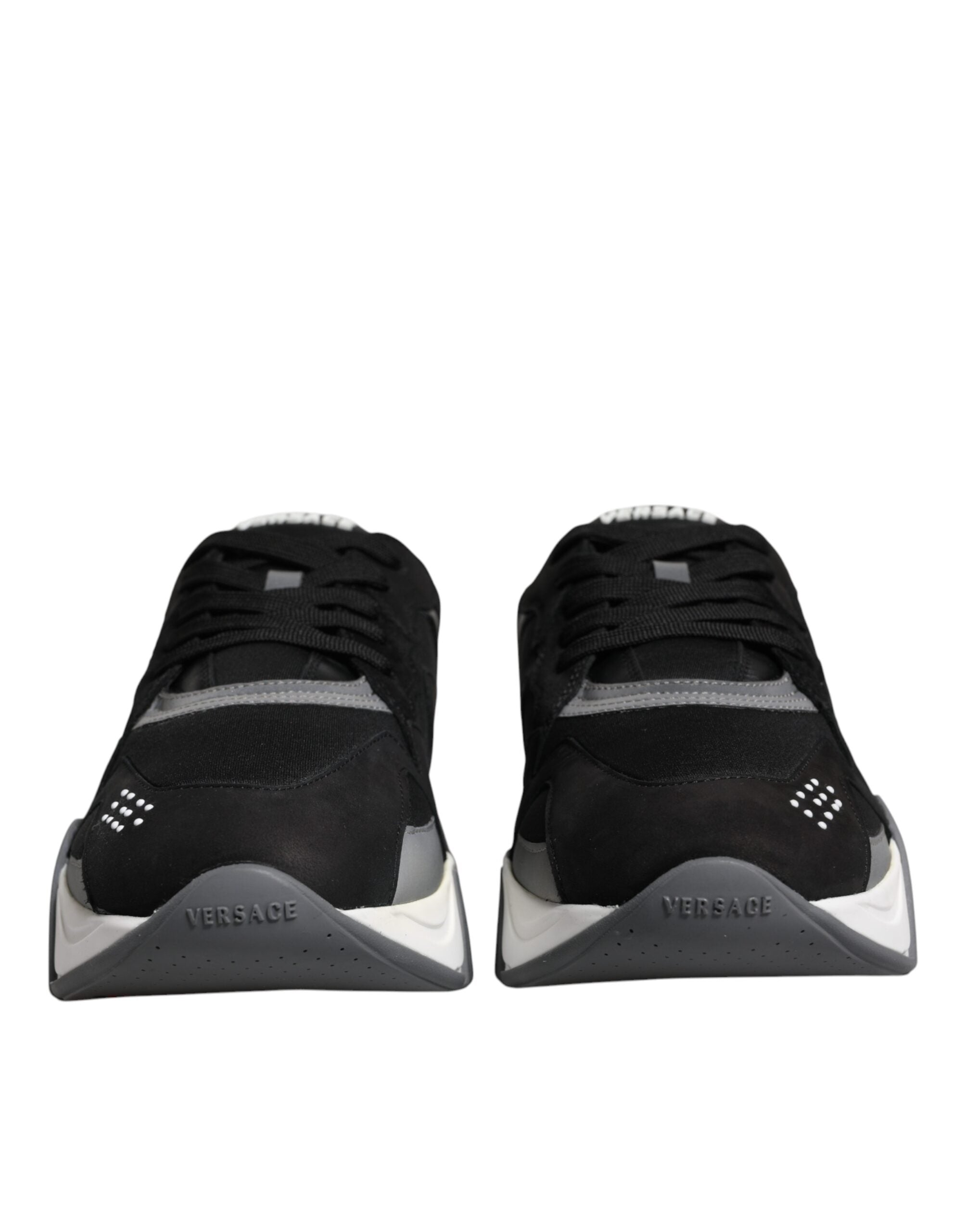 Černé kožené neoprenové robustní nízké tenisky Squalo Shoes