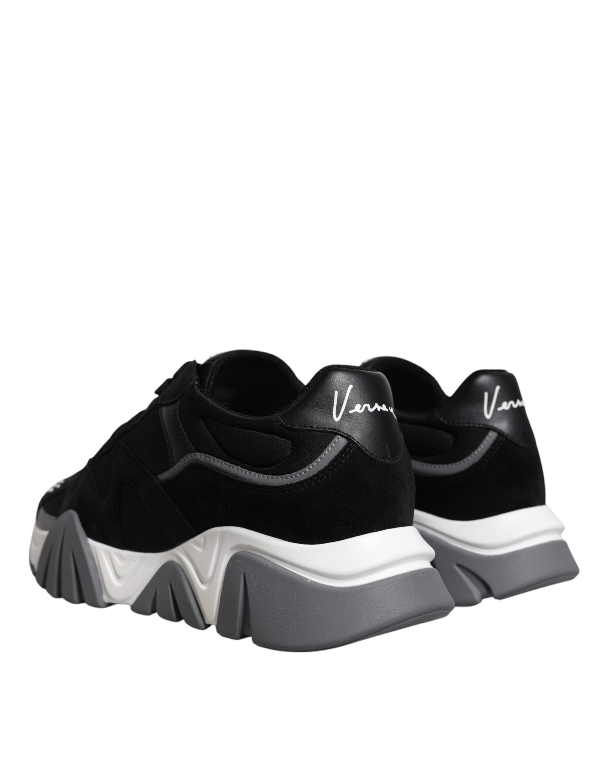 Černé kožené neoprenové robustní nízké tenisky Squalo Shoes