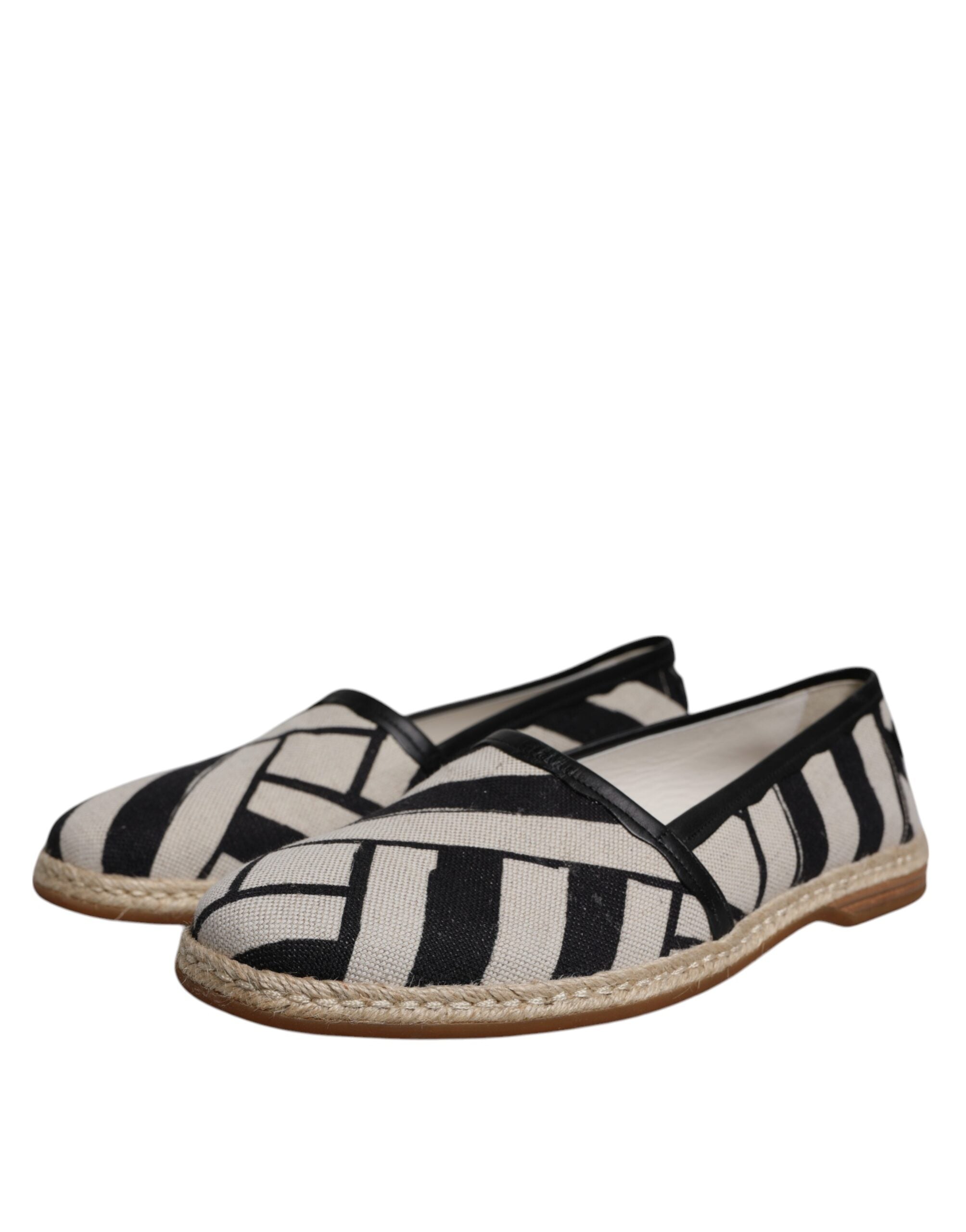 Černé a bílé pruhované nazouvací espadrilky