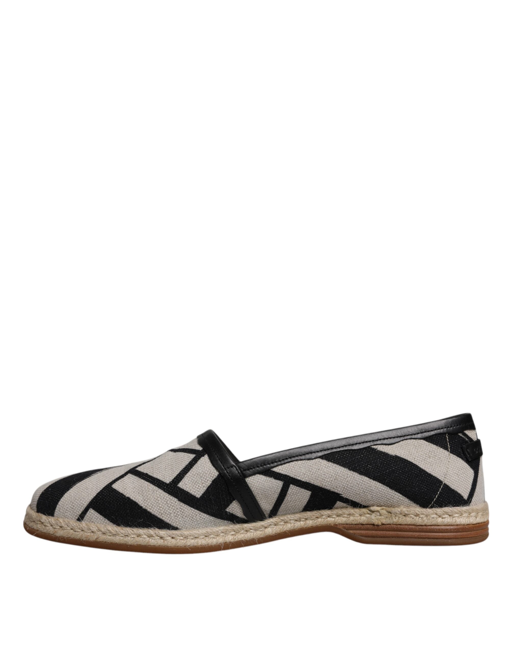 Černé a bílé pruhované nazouvací espadrilky