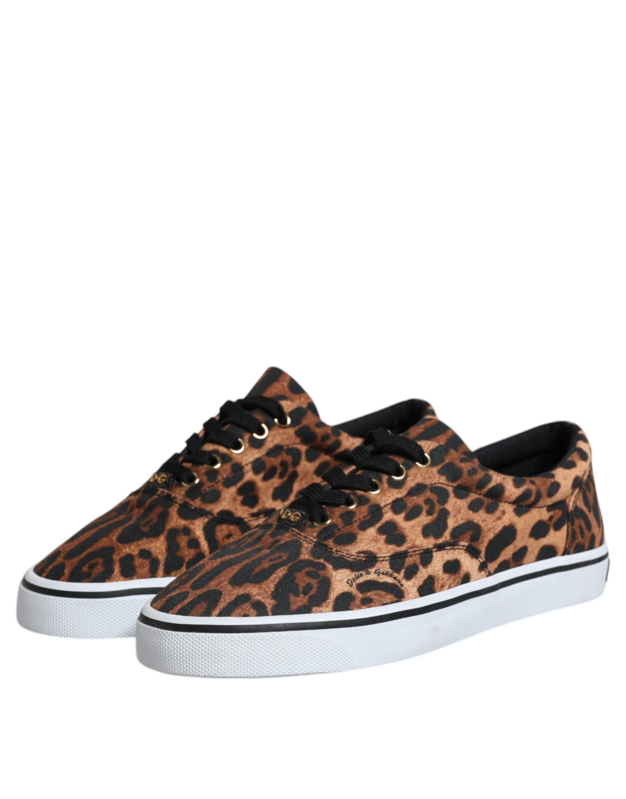 Hnědé bavlněné tenisky s leopardím logem