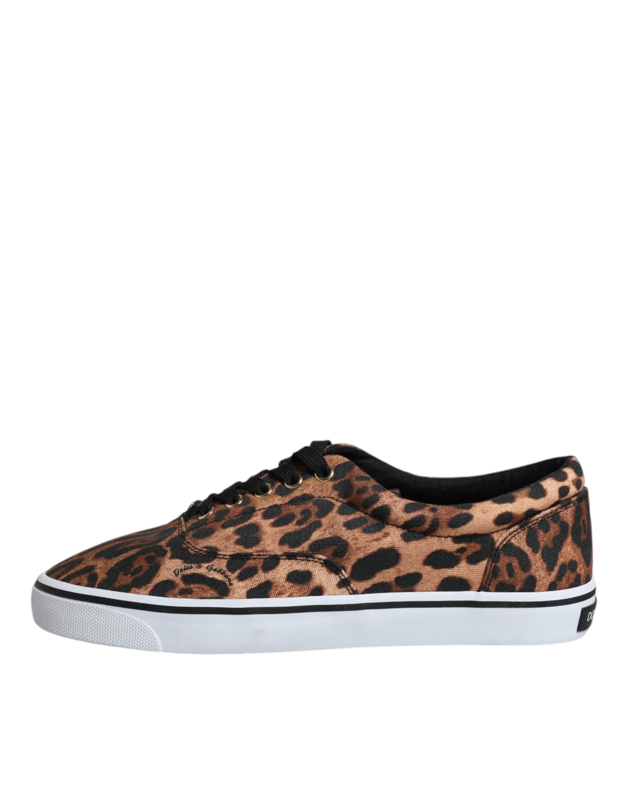 Hnědé bavlněné tenisky s leopardím logem