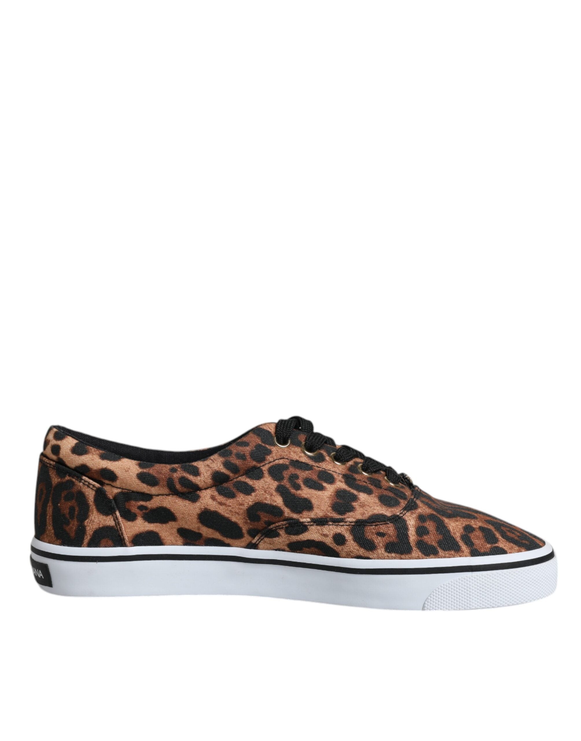 Hnědé bavlněné tenisky s leopardím logem