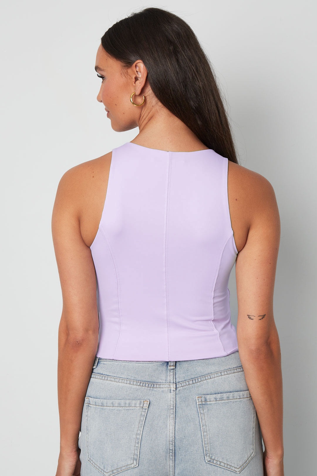 Knitted Nylon Women's Sleeveless Top Spring/Summer Basic Solid Color