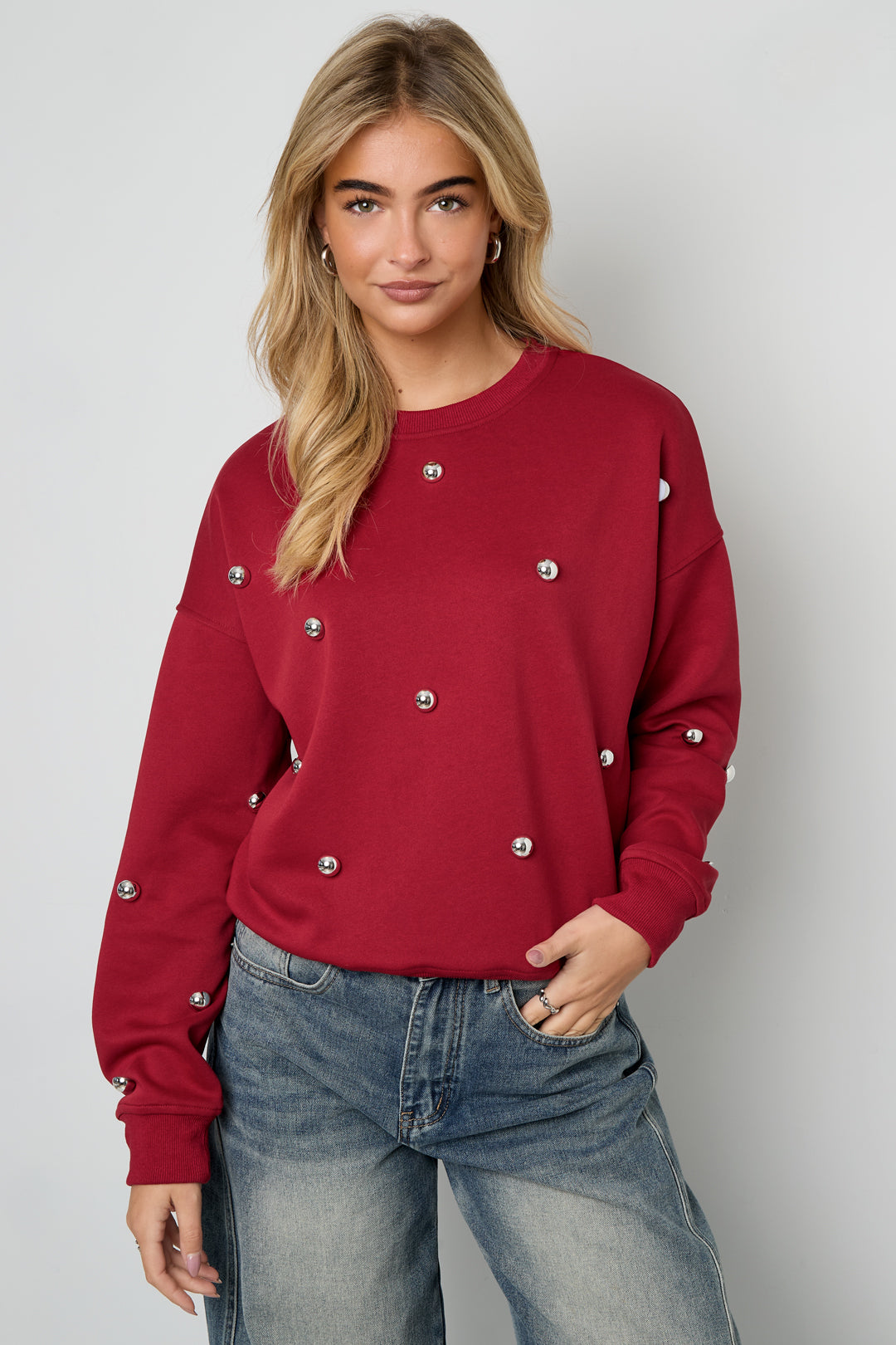 Sweater with studs