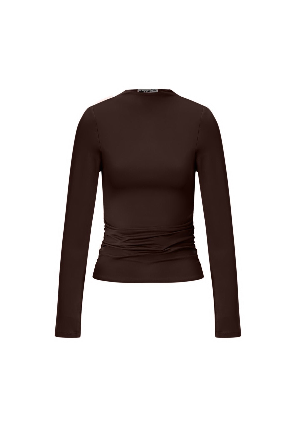 Knitted Nylon Women's Long Sleeve Top Basic Solid Color