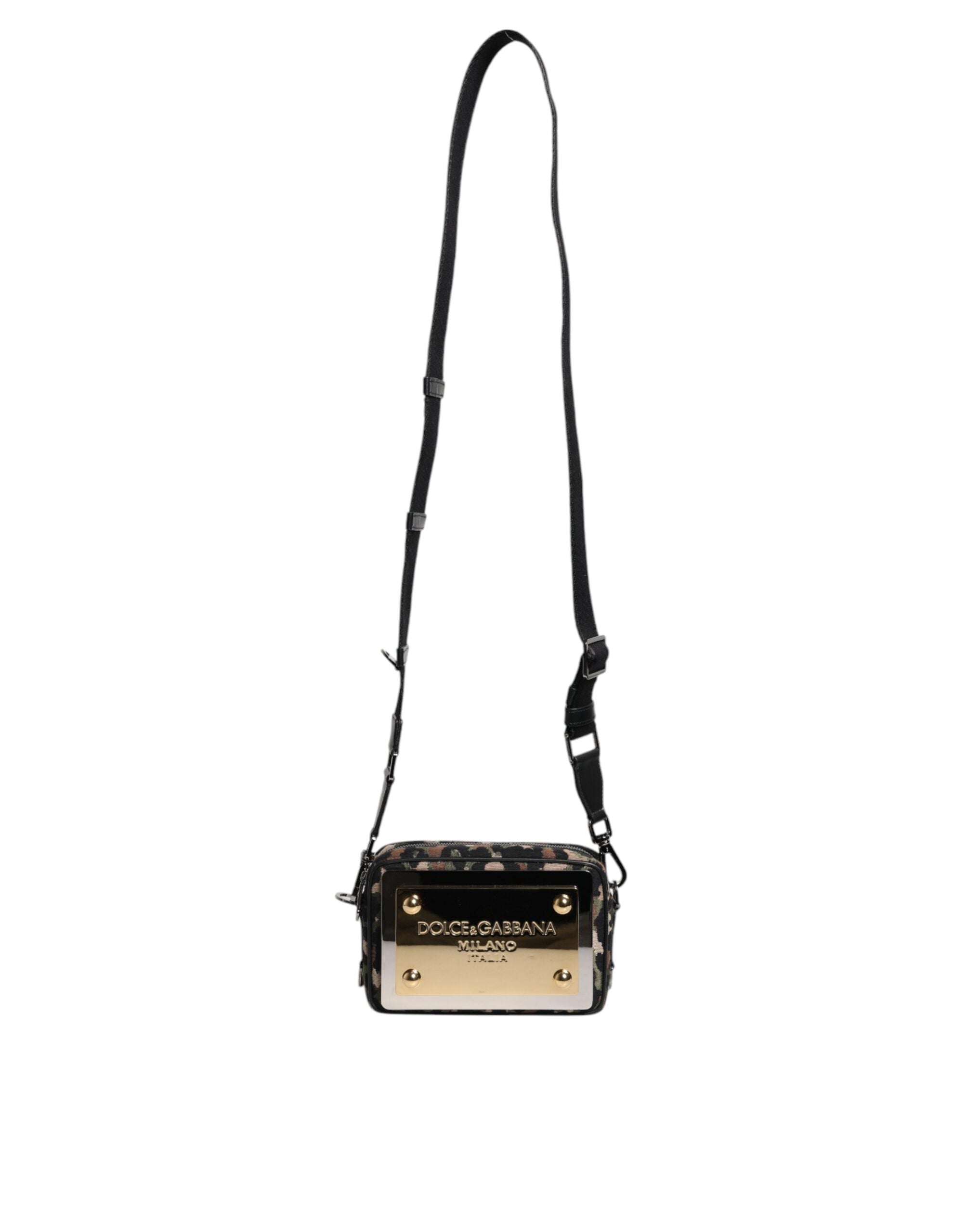 Vícebarevná leopardí žakárová kabelka s logem DG Crossbody