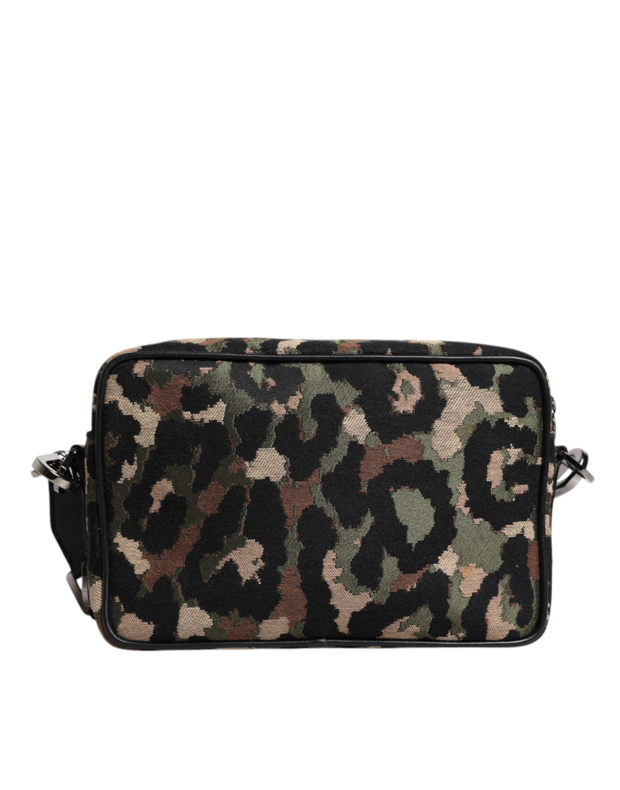 Vícebarevná leopardí žakárová kabelka s logem DG Crossbody