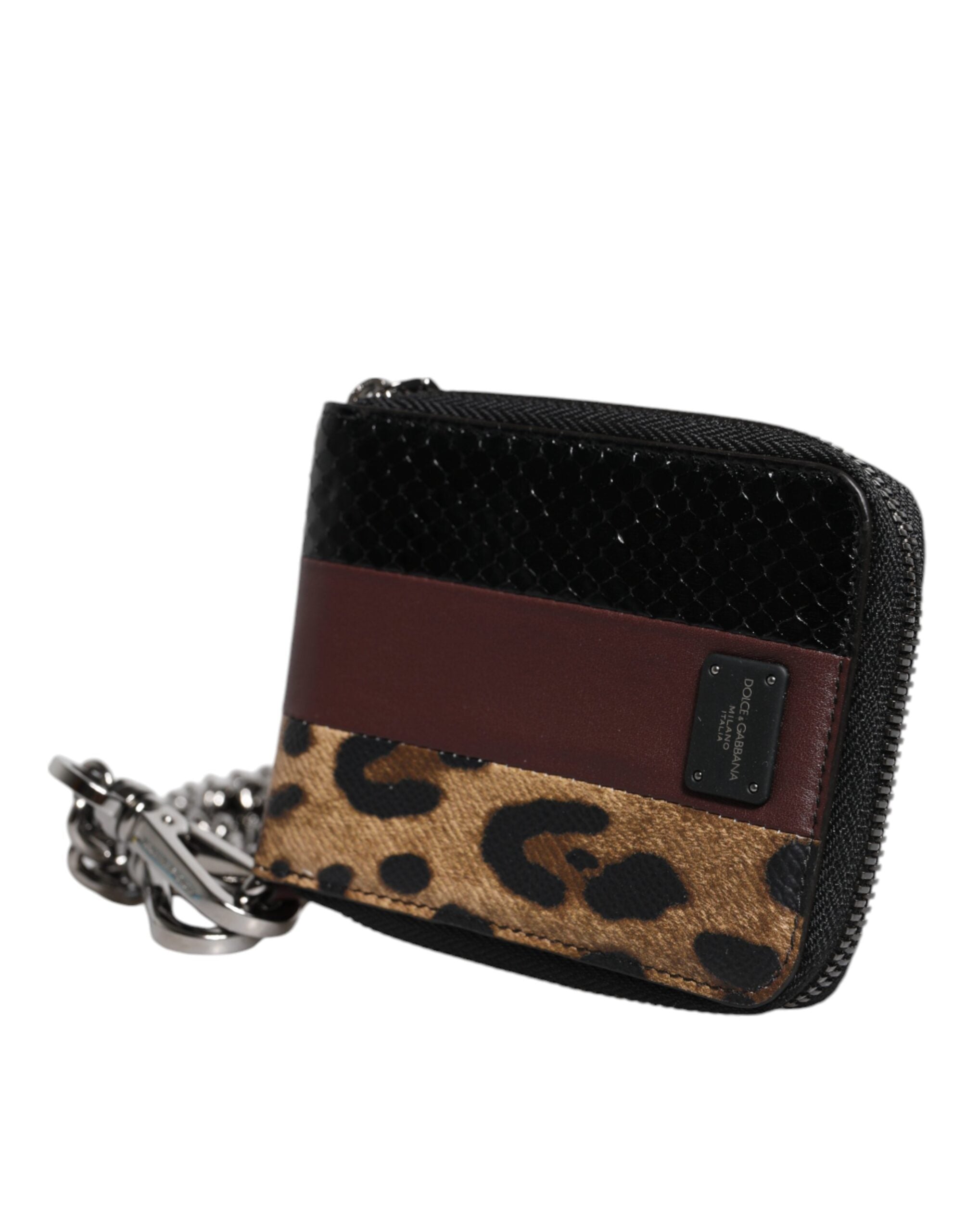 Kožená peněženka DG Bifold s leopardím vzorem