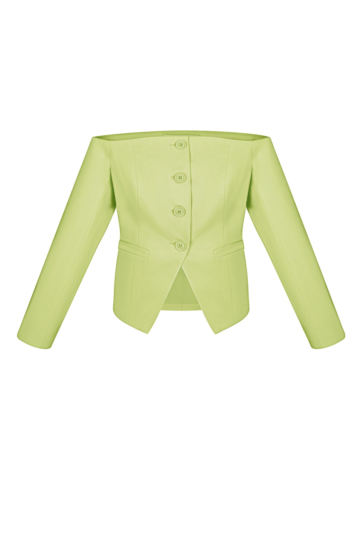Polyester Women's Off-Shoulder Long Sleeve Top Buttoned Front Design