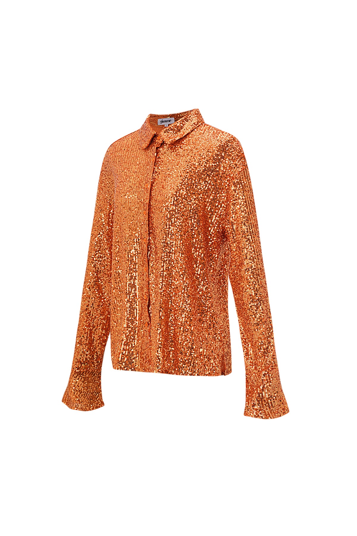 Polyester Sequin Women's Blouse Shimmering Long Sleeve