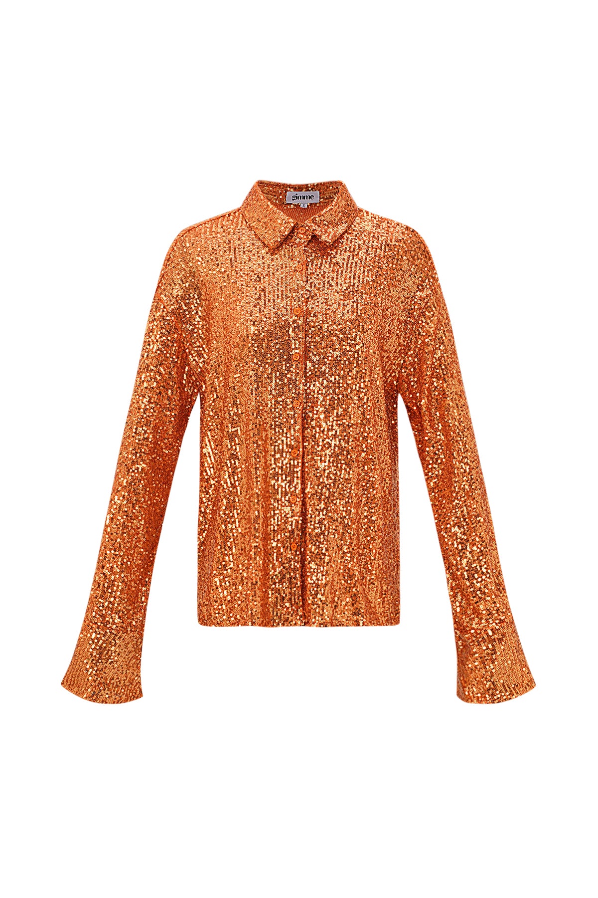 Polyester Sequin Women's Blouse Shimmering Long Sleeve