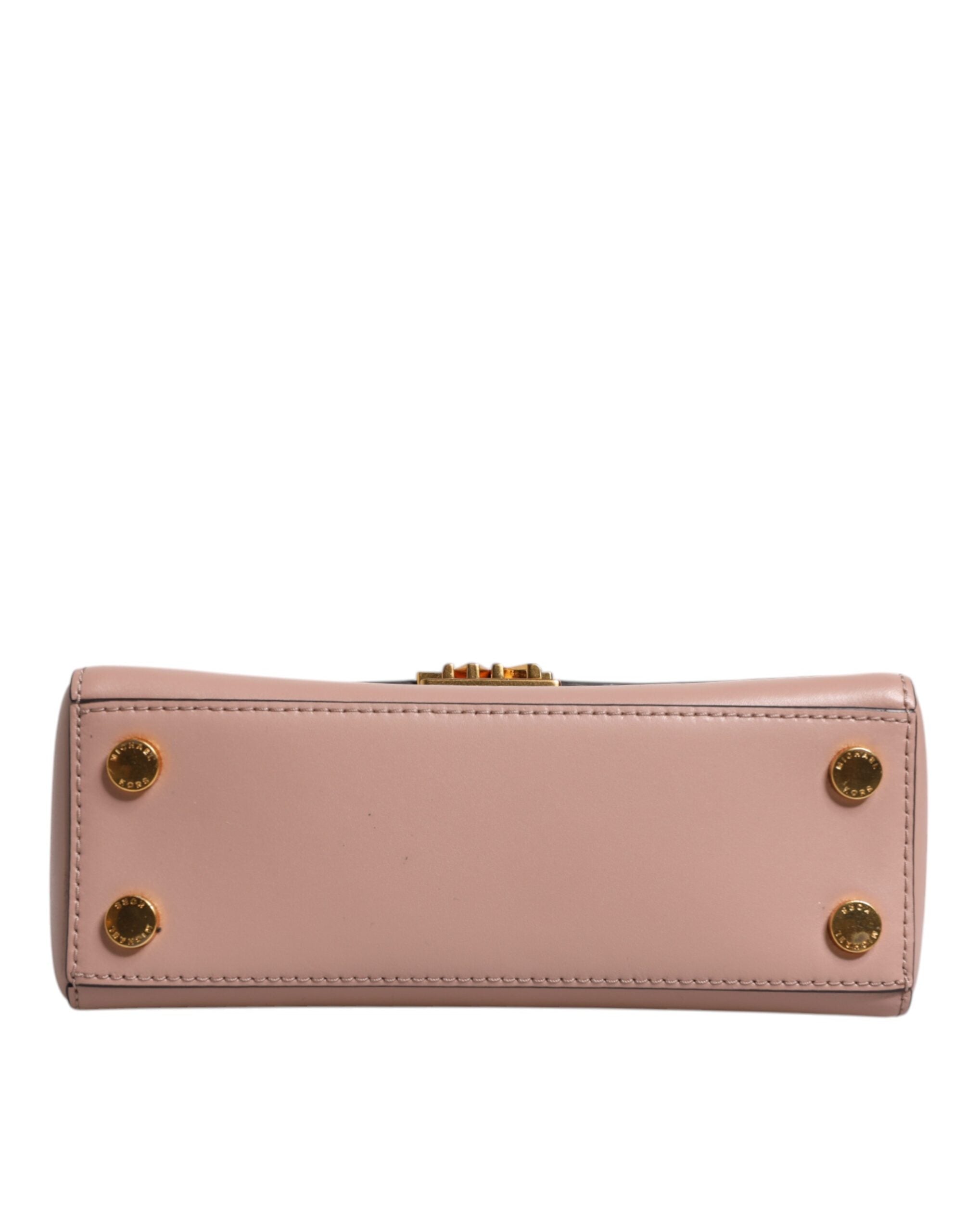 Růžová kožená crossbody kabelka MINDY s logem