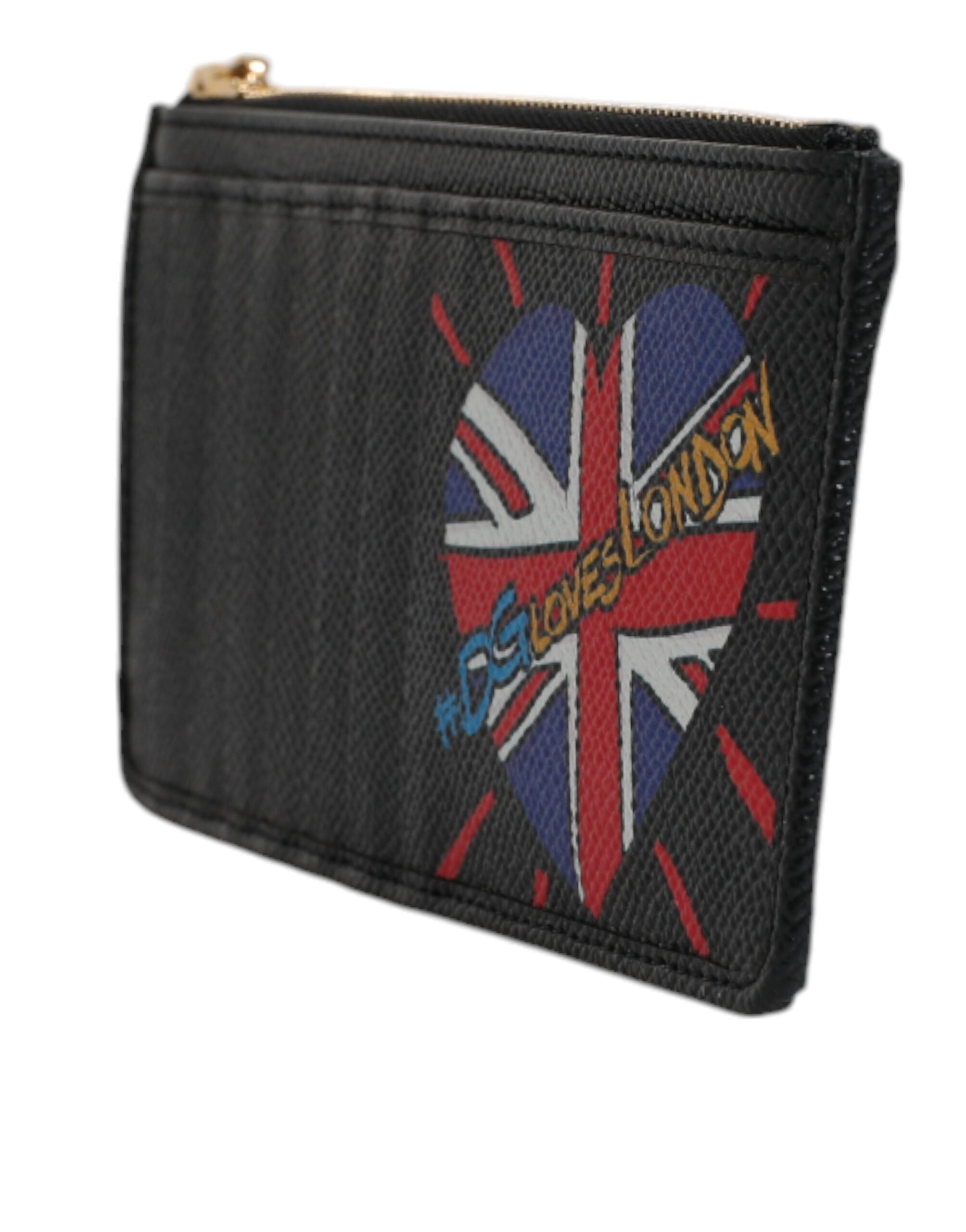 Černá kožená peněženka s pouzdrem na karty #DGLovesLondon