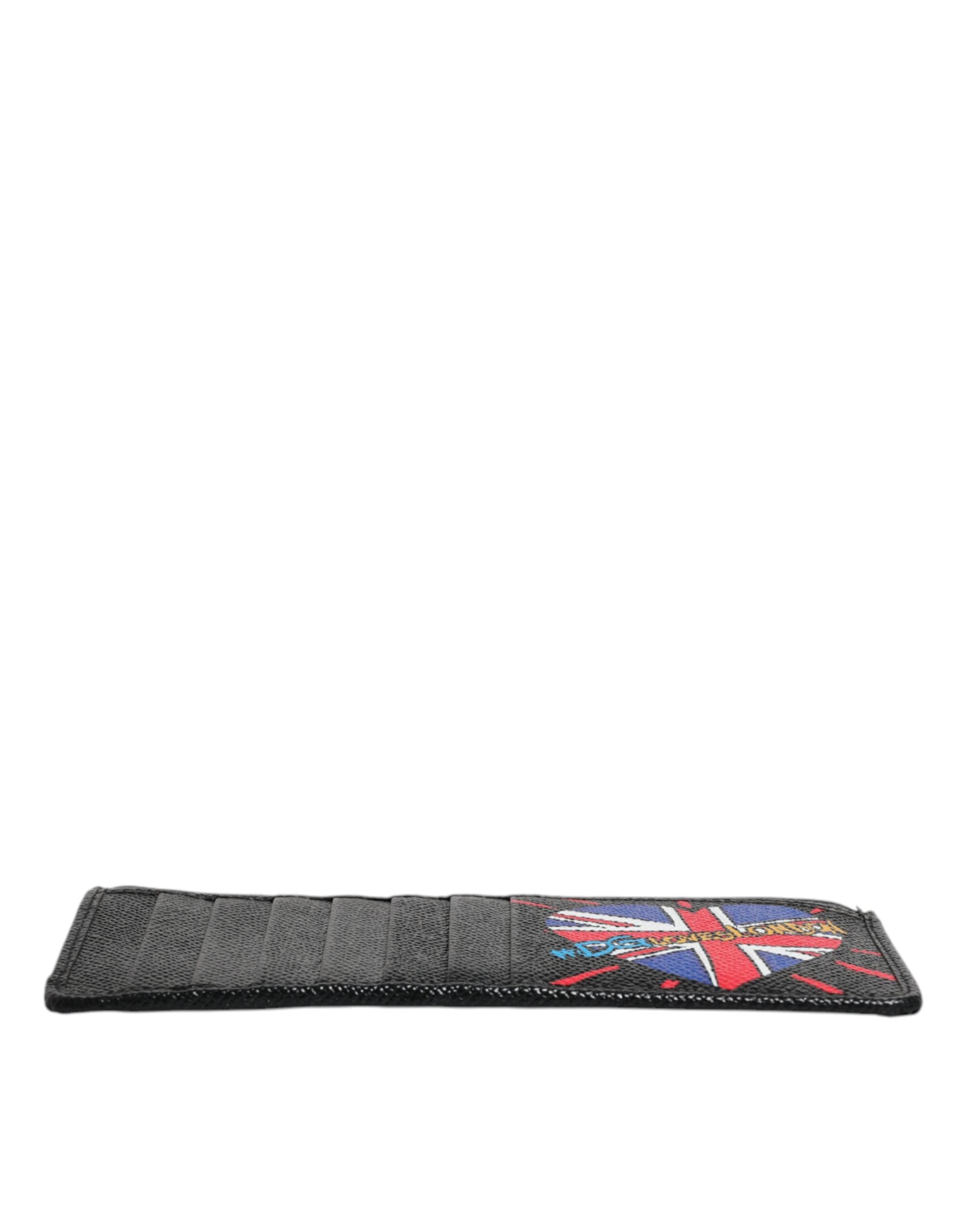 Černá kožená peněženka s pouzdrem na karty #DGLovesLondon