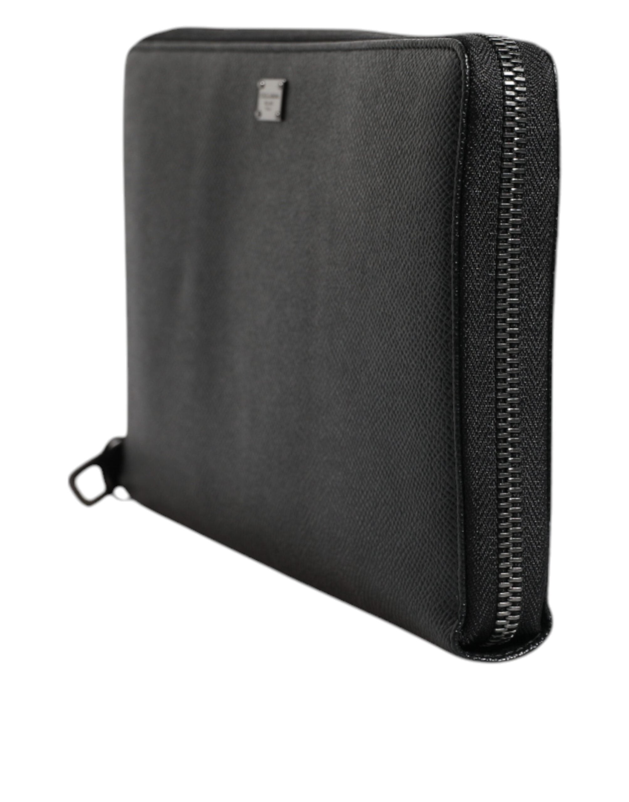 Černá telecí kožená peněženka Continental s logem na zip