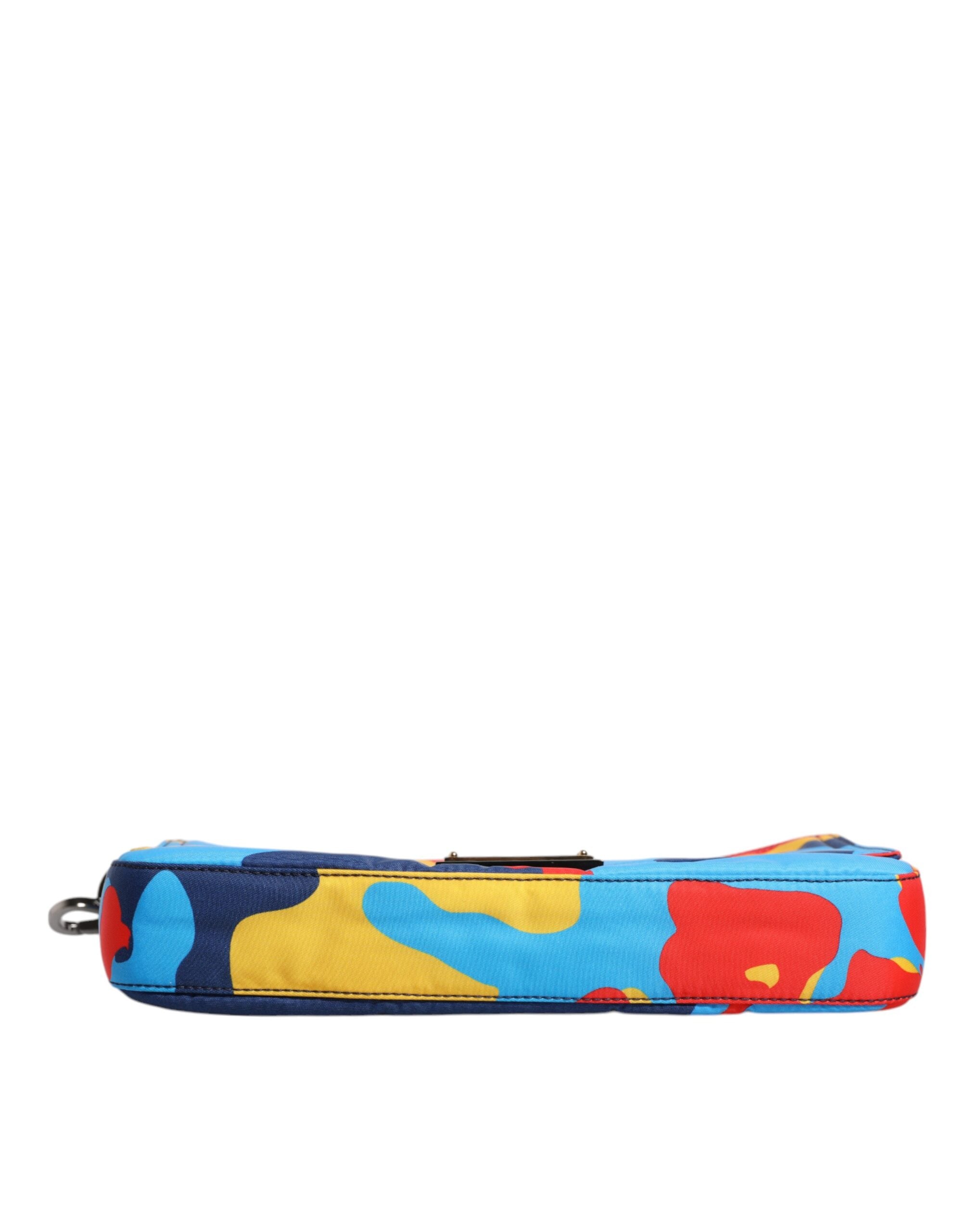 Vícebarevná maskáčová nylonová crossbody kabelka
