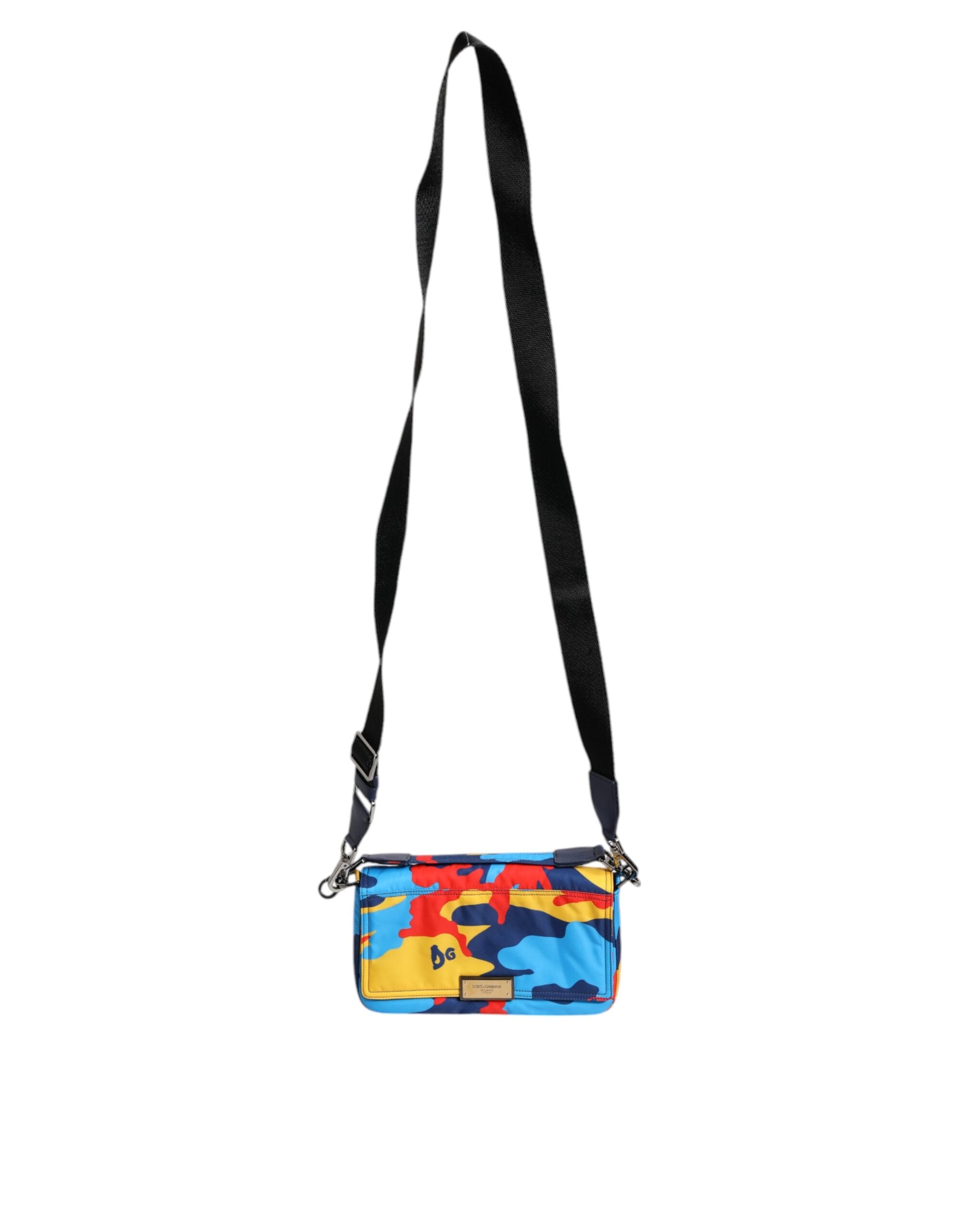Vícebarevná maskáčová nylonová crossbody kabelka