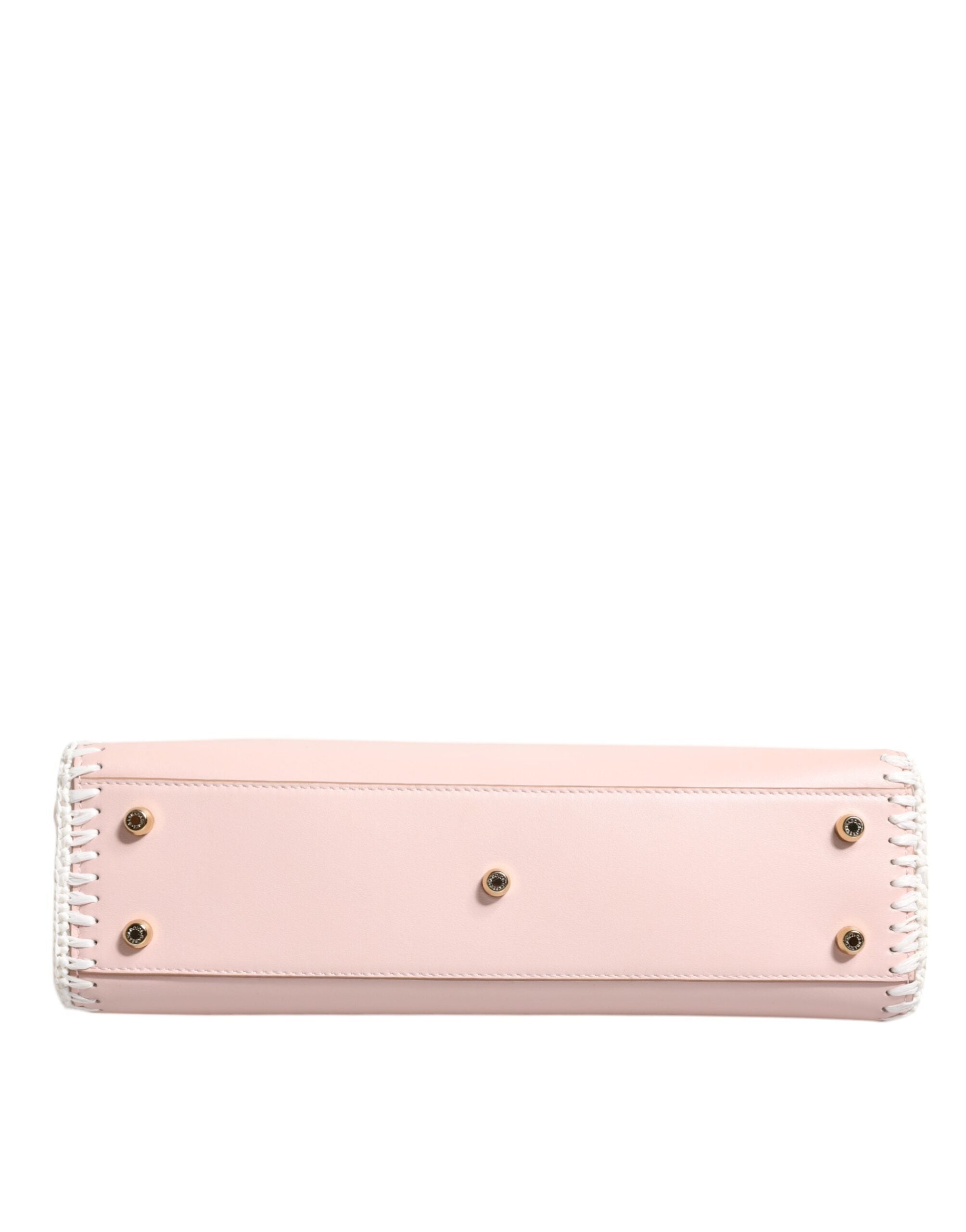 Světle růžová crossbody kabelka s logem a měkkým koženým páskem