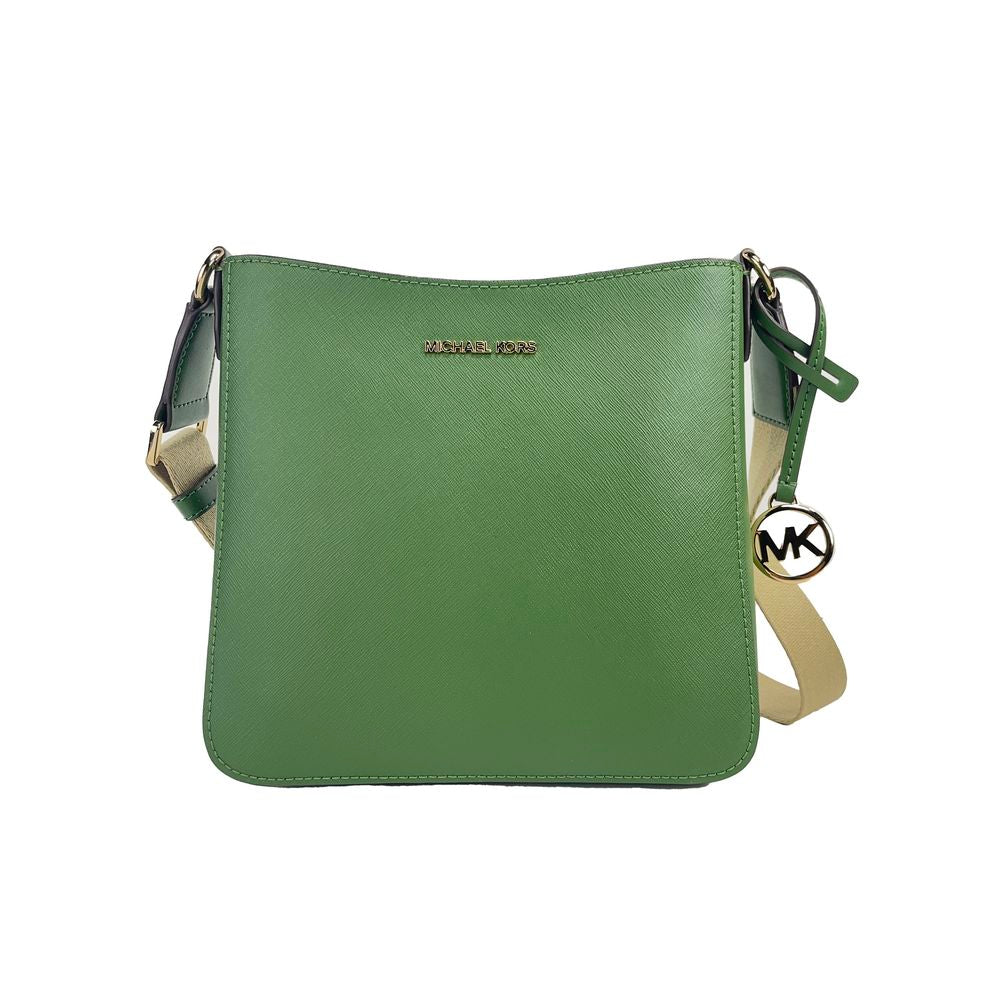 Zelená safínová kožená crossbody kabelka