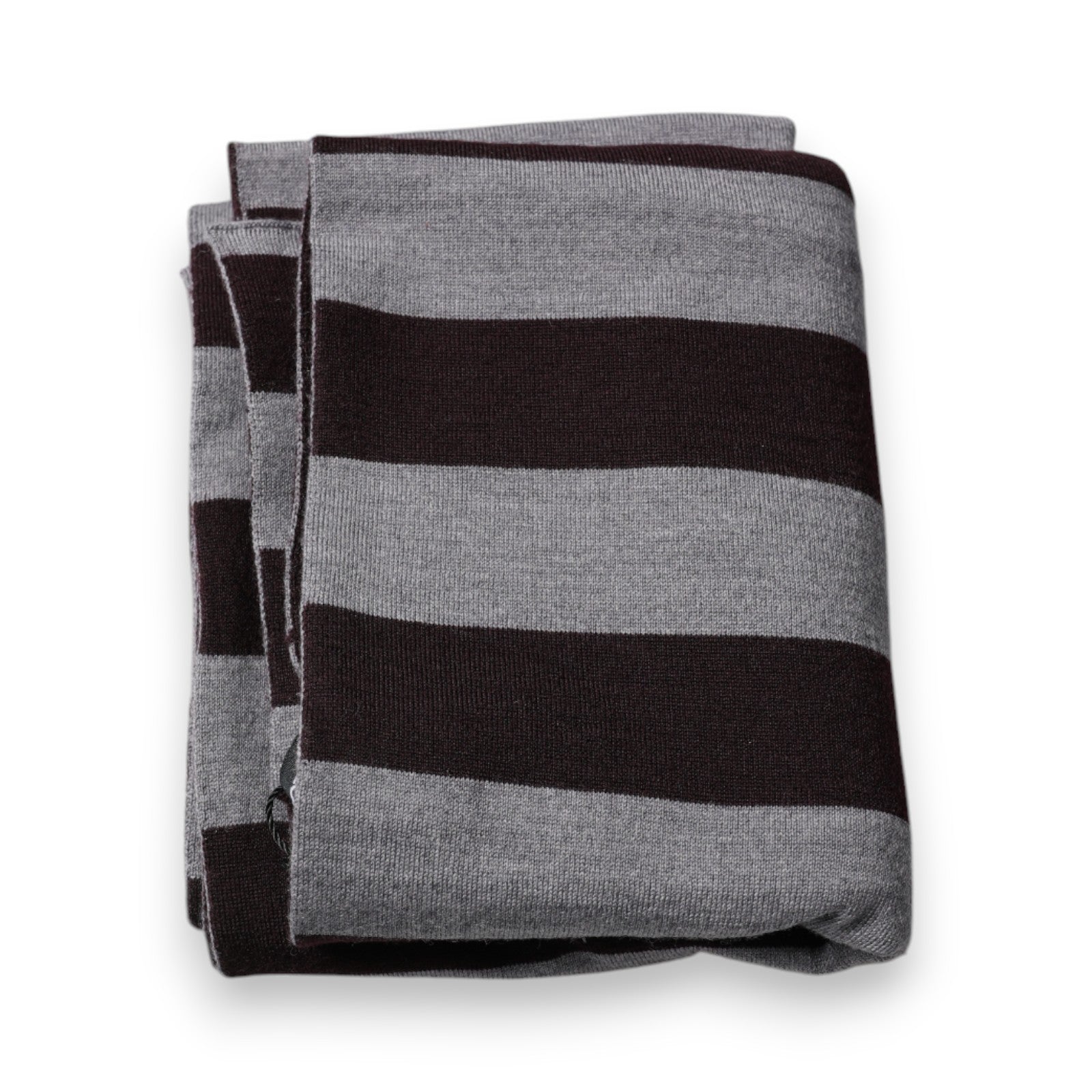 Black Gray Stripes Wool Neck Wrap Scarf