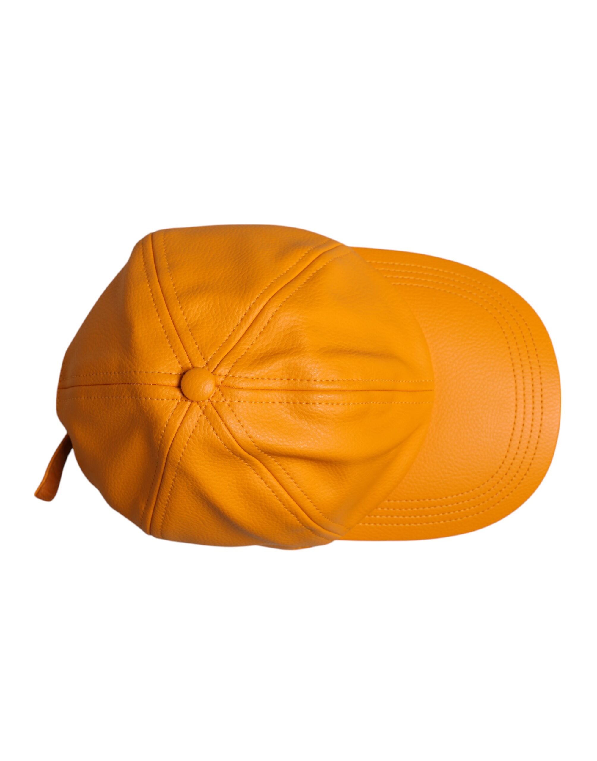 Orange Cotton 6 Panels Baseball Cap
