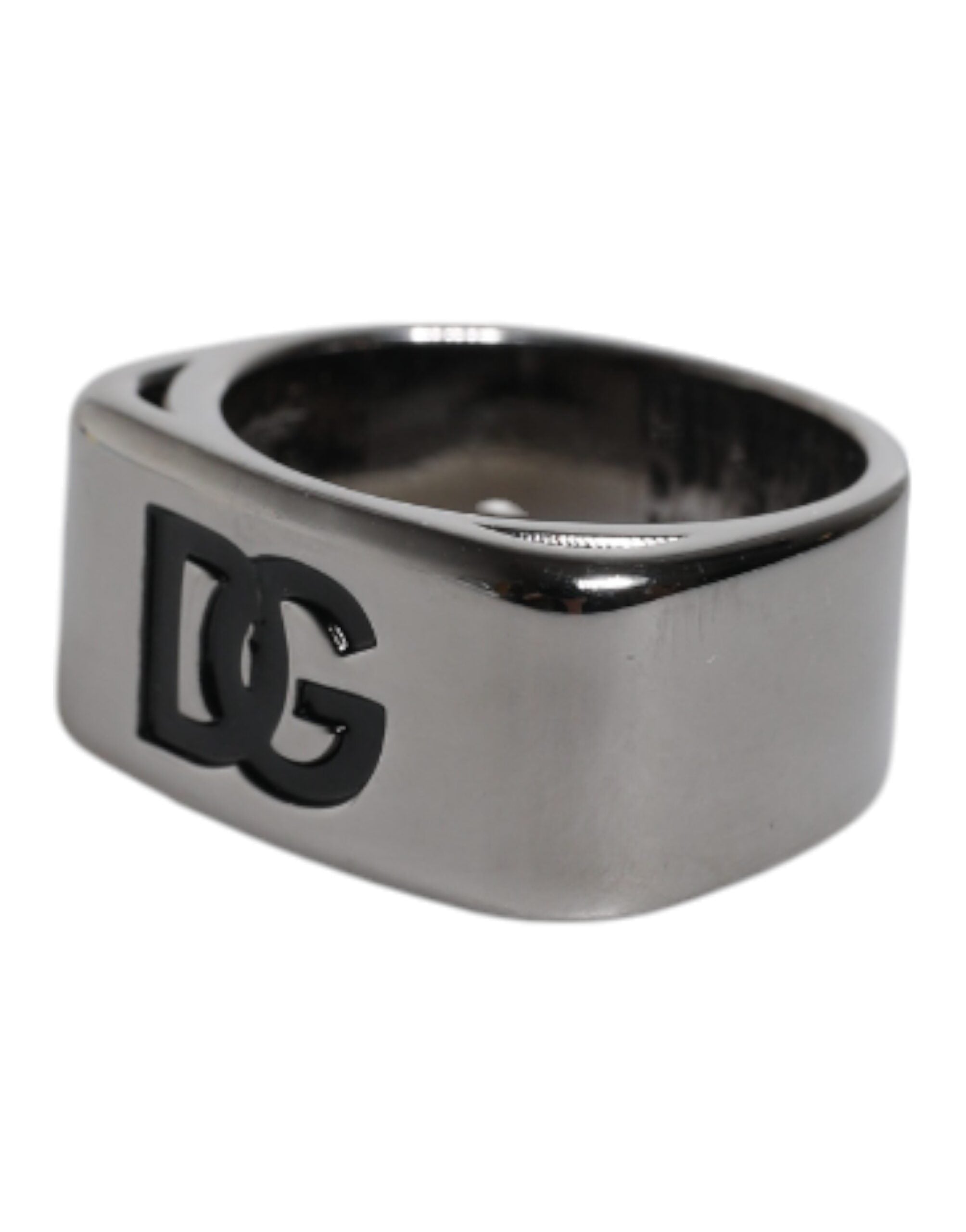 Silver Tone Brass Anello DG Logo Ring