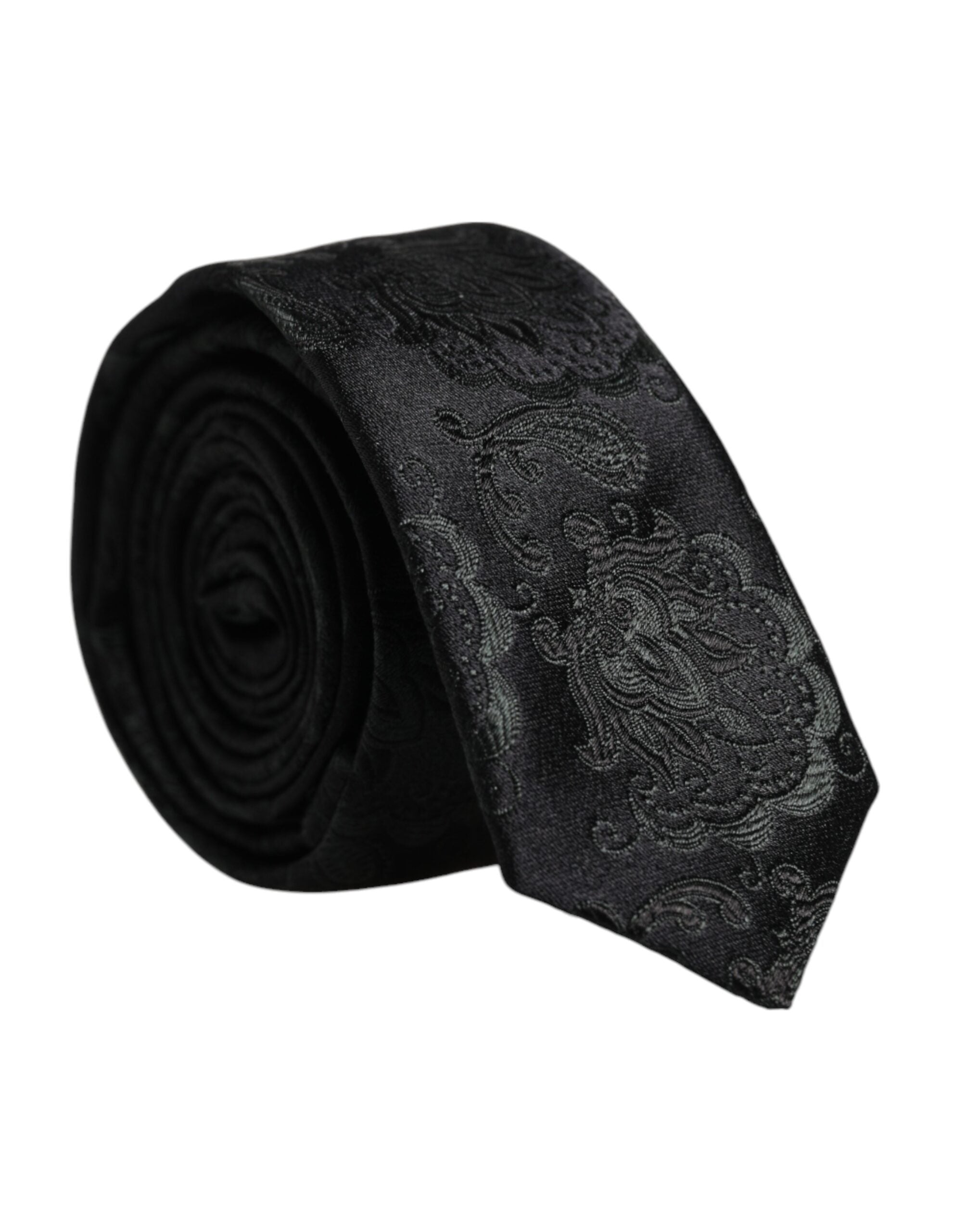 Dark Green Floral Silk Adjustable Necktie Tie