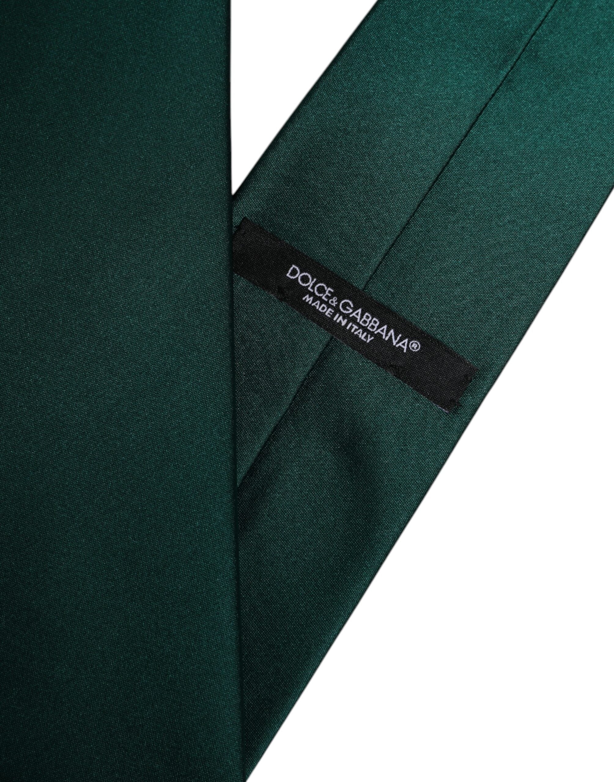 Green Solid Cotton Adjustable Necktie Tie