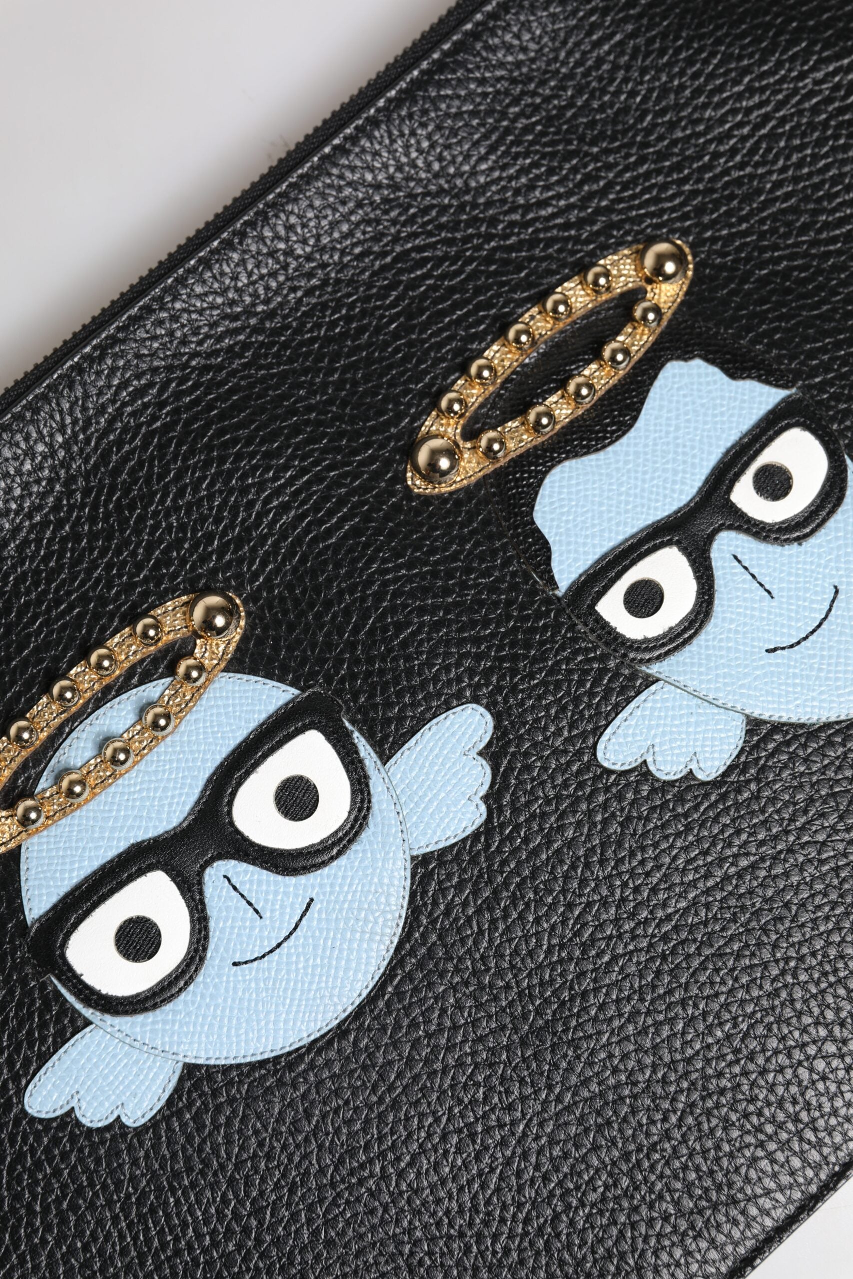 Černá kožená pánská taška na zip #DGFAMILY s ozdobným pouzdrem