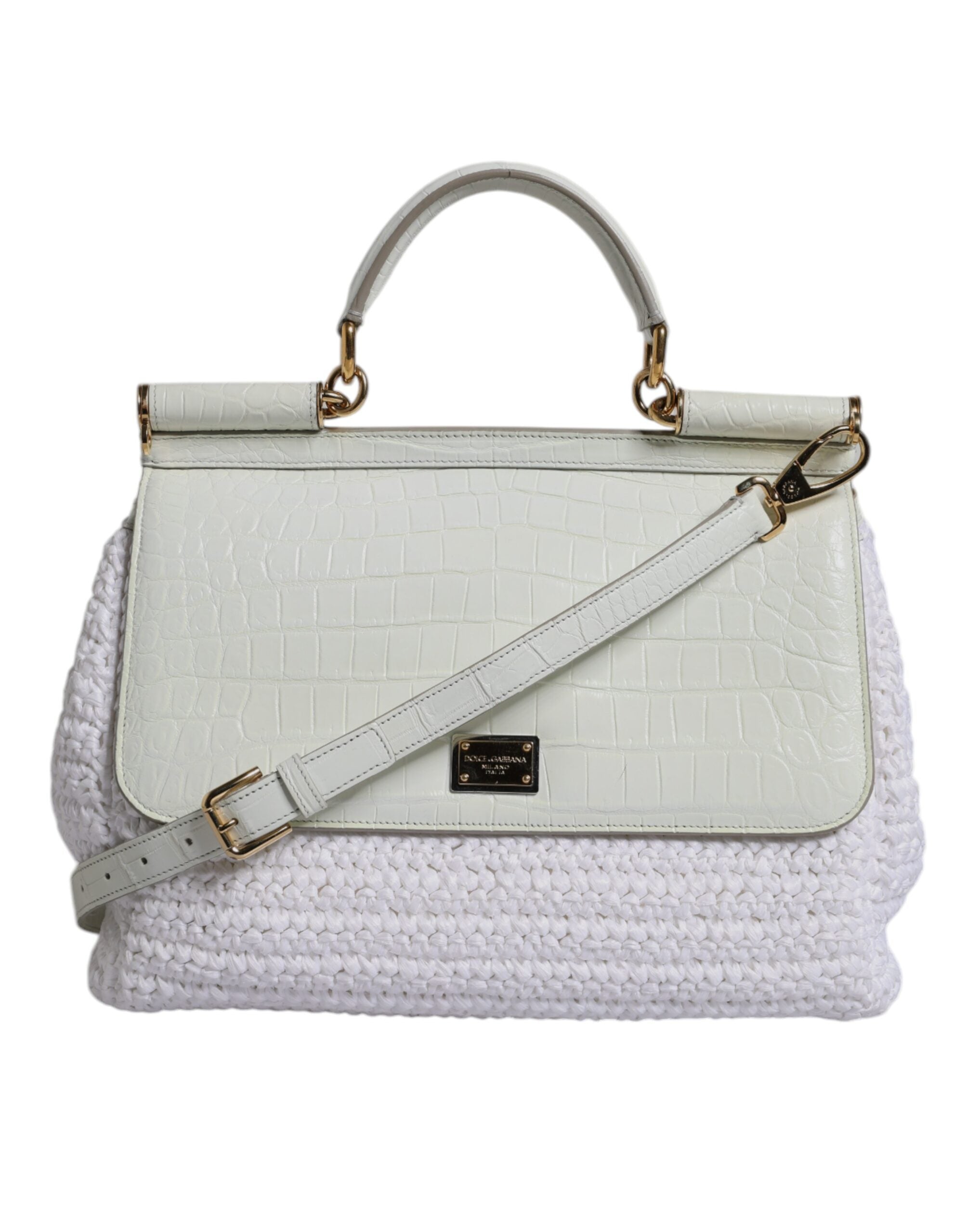 Bílá kožená crossbody kabelka Rafia s horním uchem
