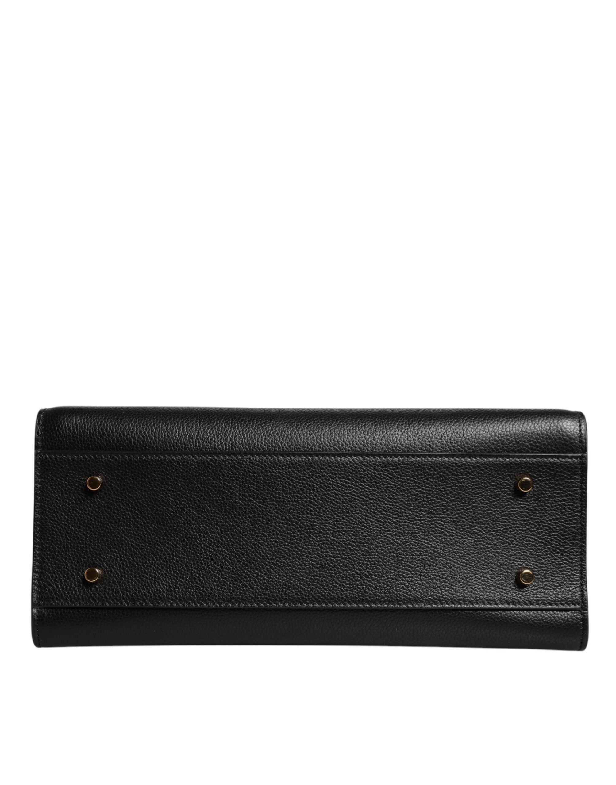 Black Large Leather Top Handle Shoulder Crossbody Bag