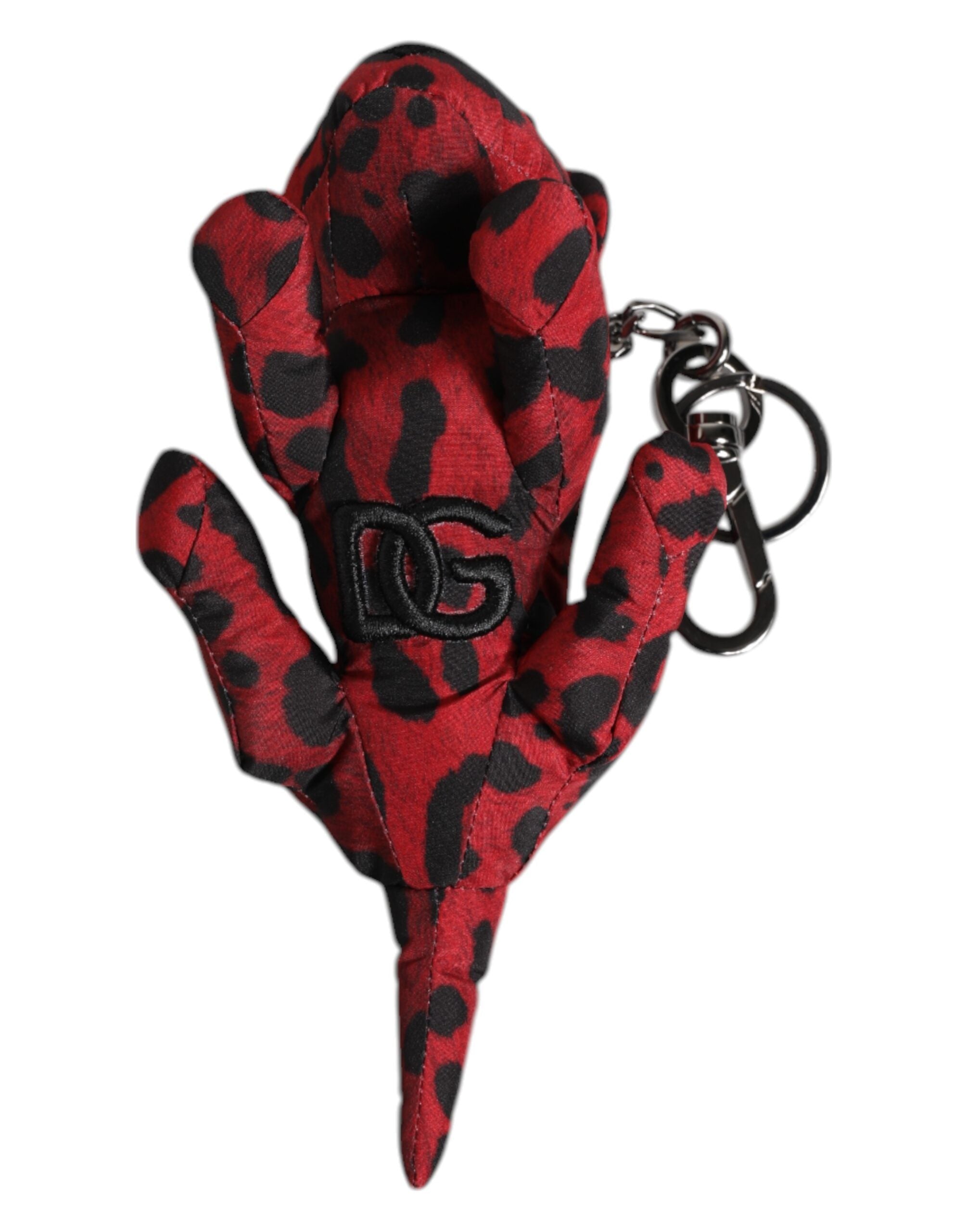 Red Black Polyester Animal Silhouette Keychain Keyring