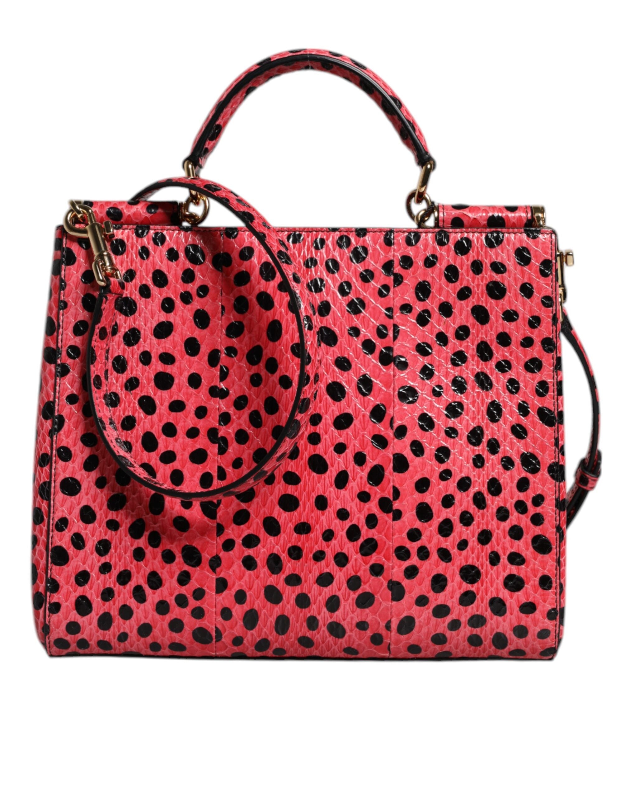 Růžová exotická kožená crossbody kabelka s horním uchem
