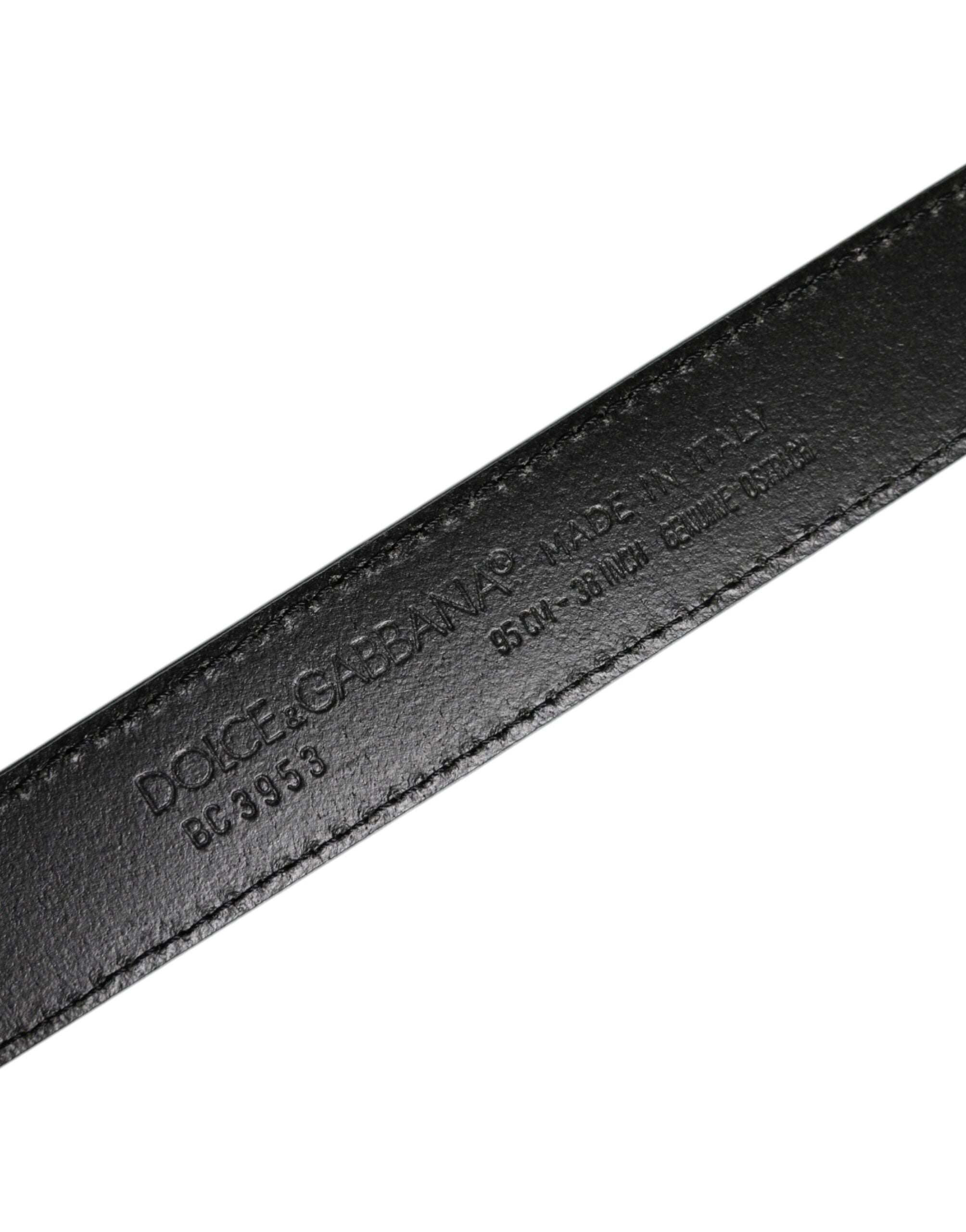 Green Leather Silver Tone Metal Buckle Belt